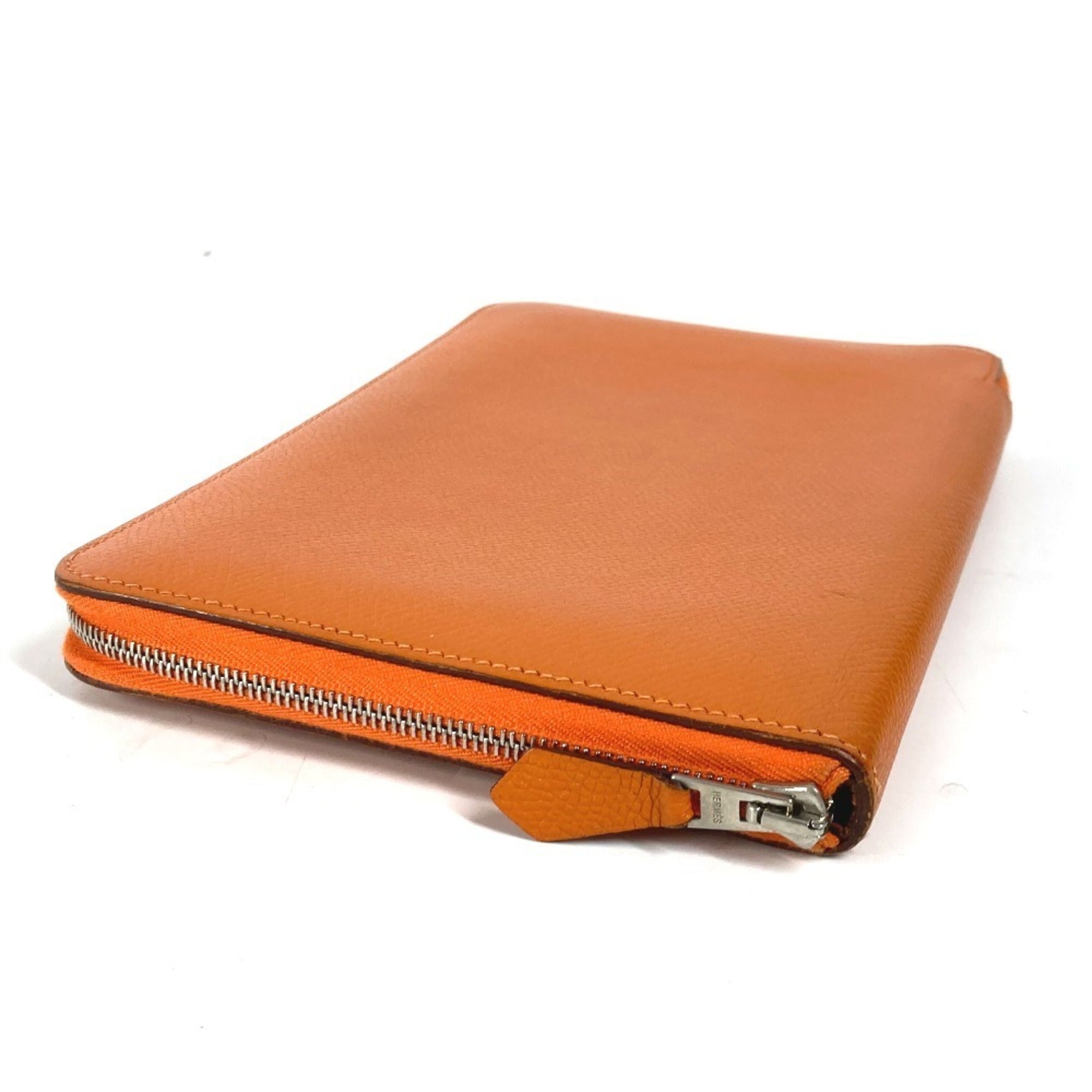 Hermes Orange Leather Long Wallet (Bi-Fold) (Pre-Owned)