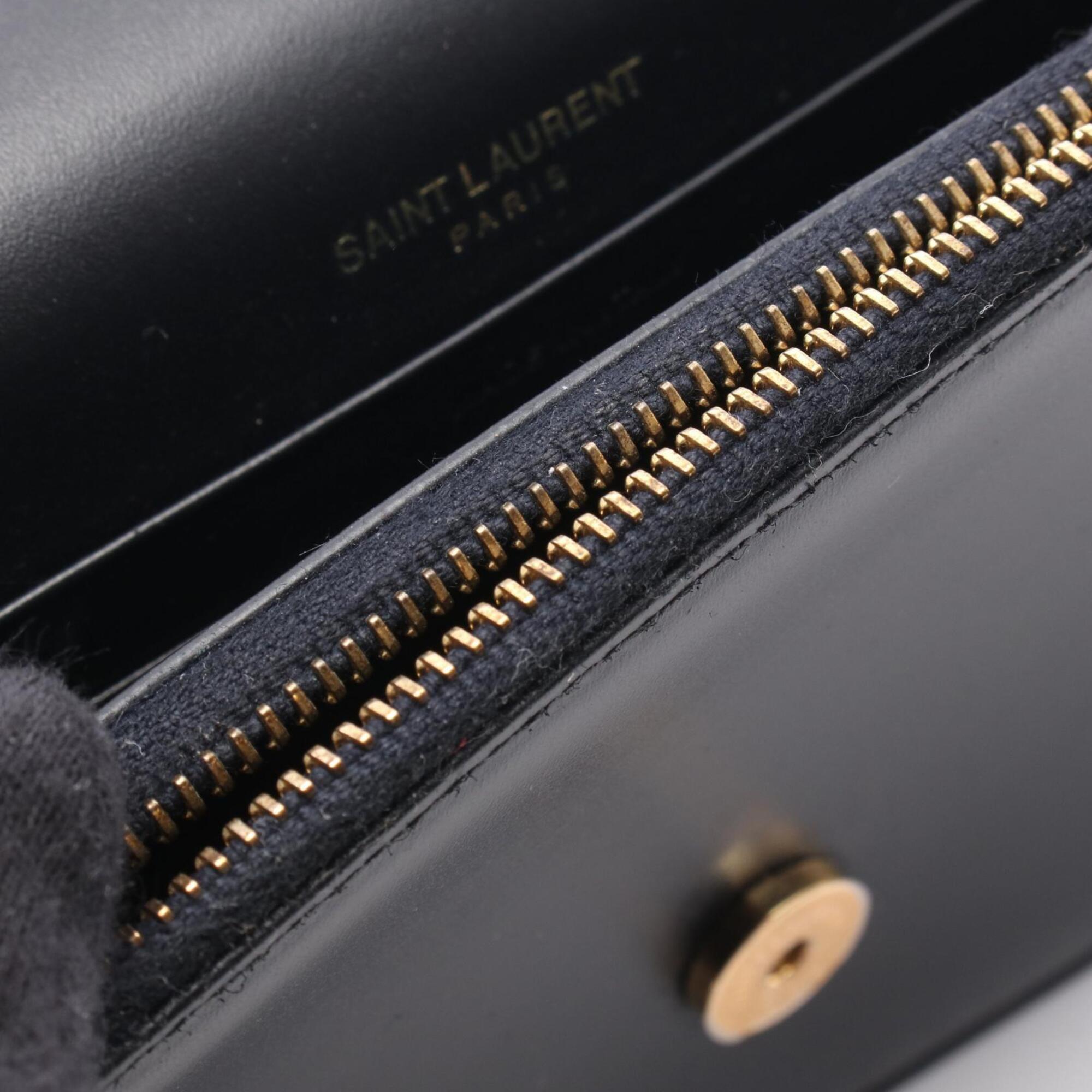 Yves Saint Laurent Black Leather Handbag Shoulder Bag (Pre-Owned)