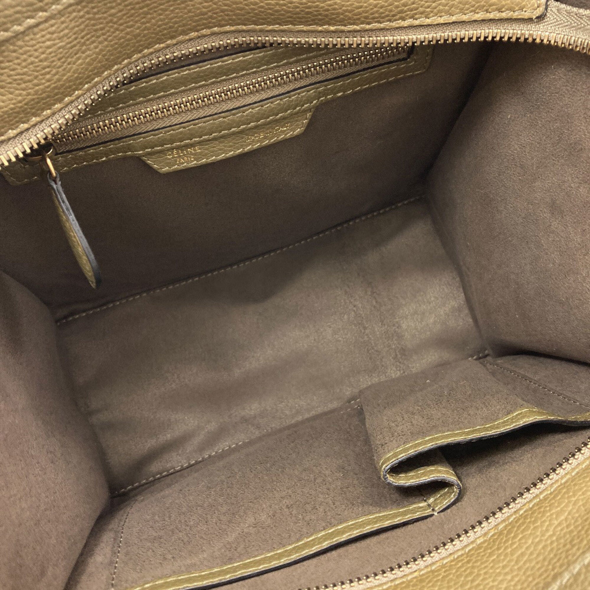 Celine Khaki Leather Handbag (Pre-Owned)
