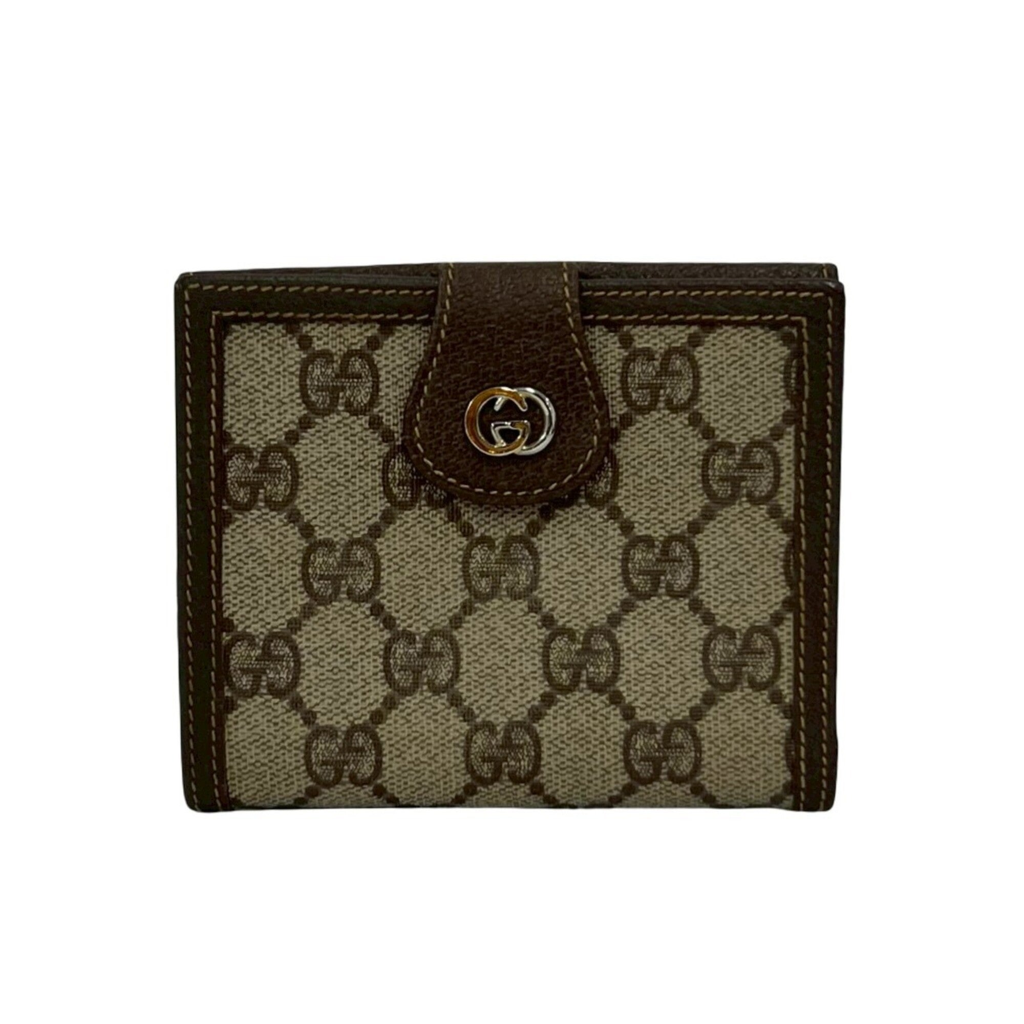 Gucci Brown Canvas Leather Wallet (Bi-Fold) (Pre-Owned)