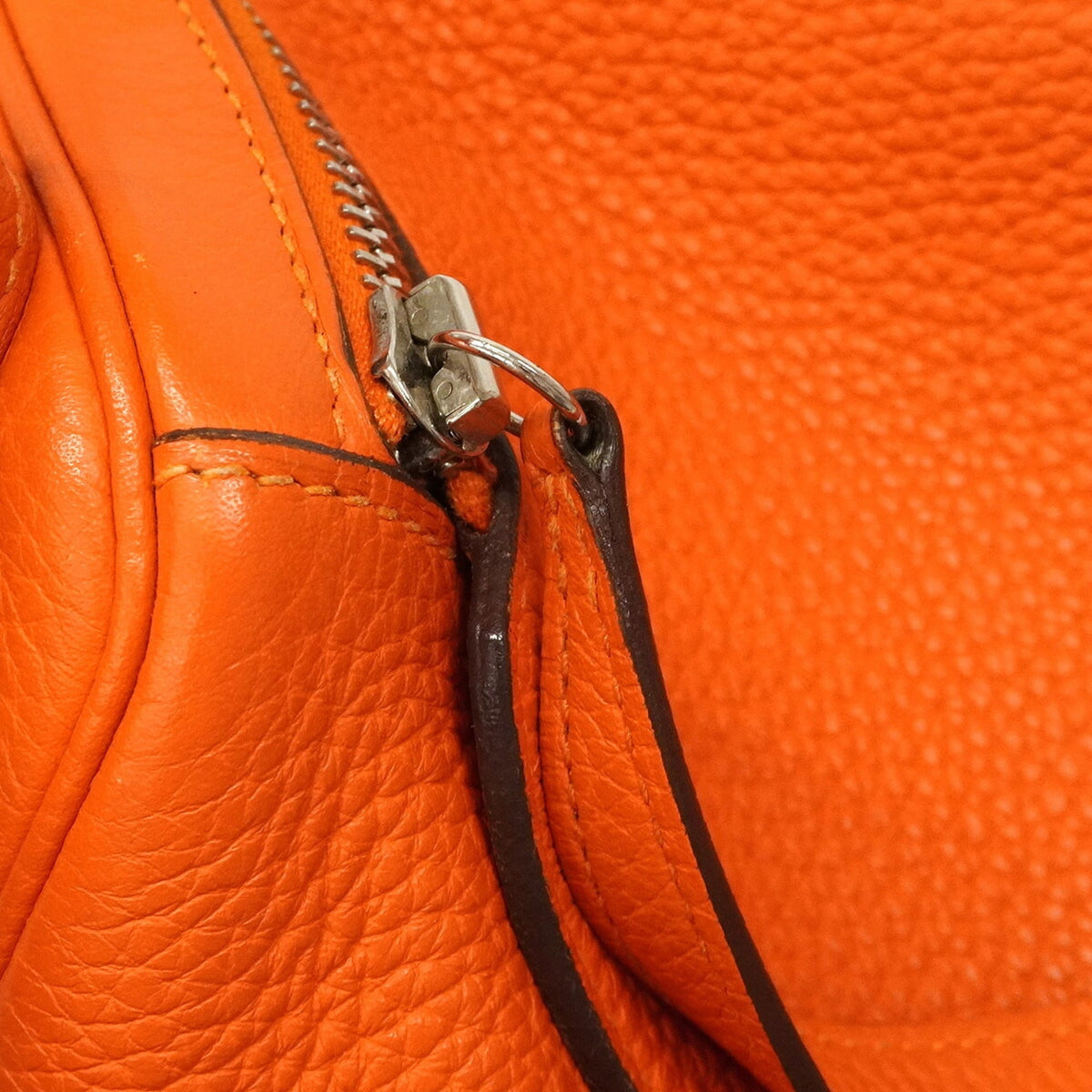 Hermes Orange Poppy Taurillon Clemence Leather Handbag (Pre-Owned)