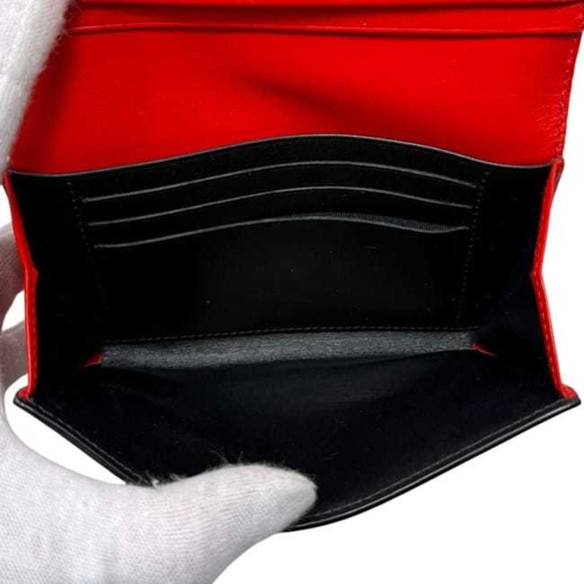 Loewe Repeat Red Color Leather Wallet (Bi-Fold) (Pre-Owned)