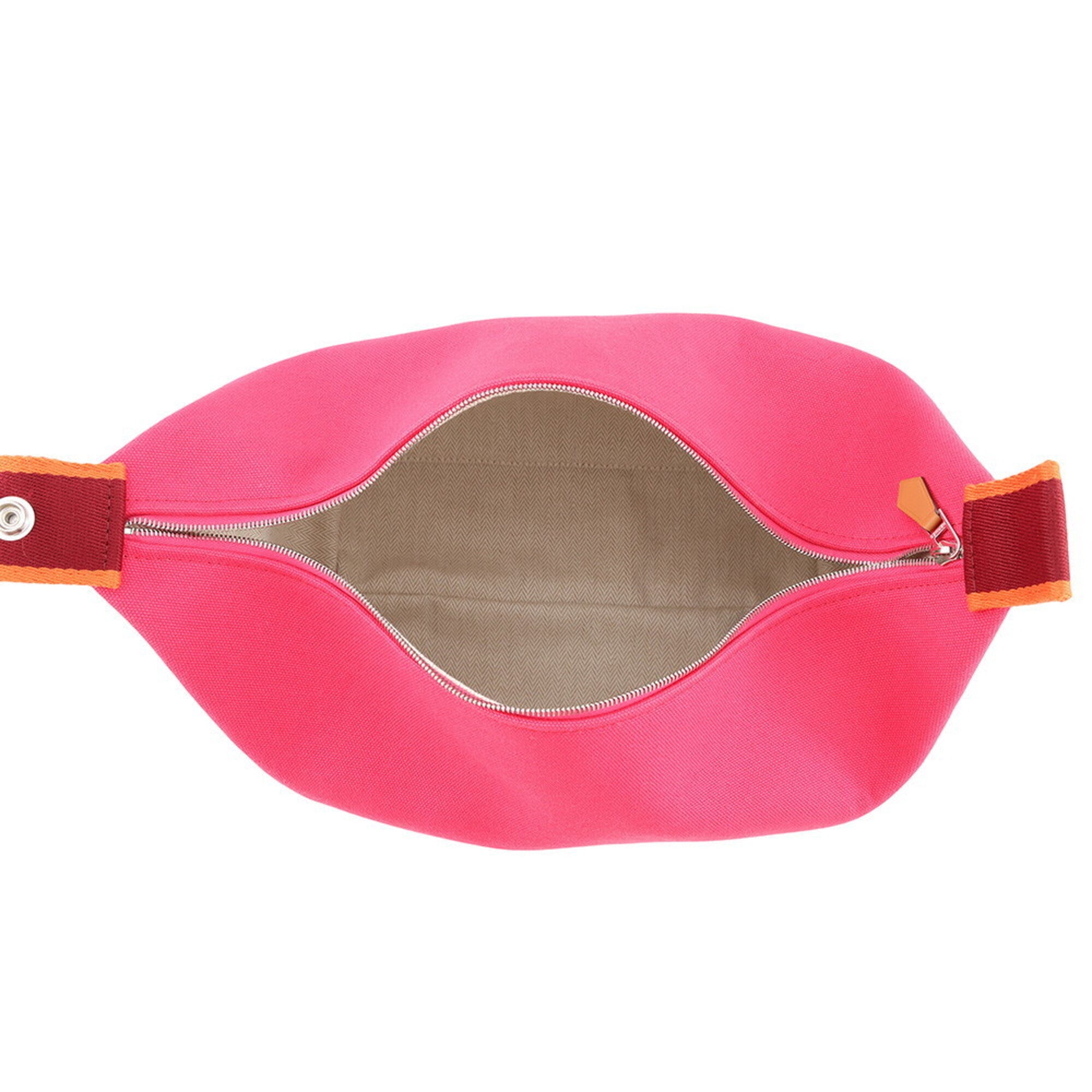 Hermes Red Color Canvas Handbag Pouch (Pre-Owned)