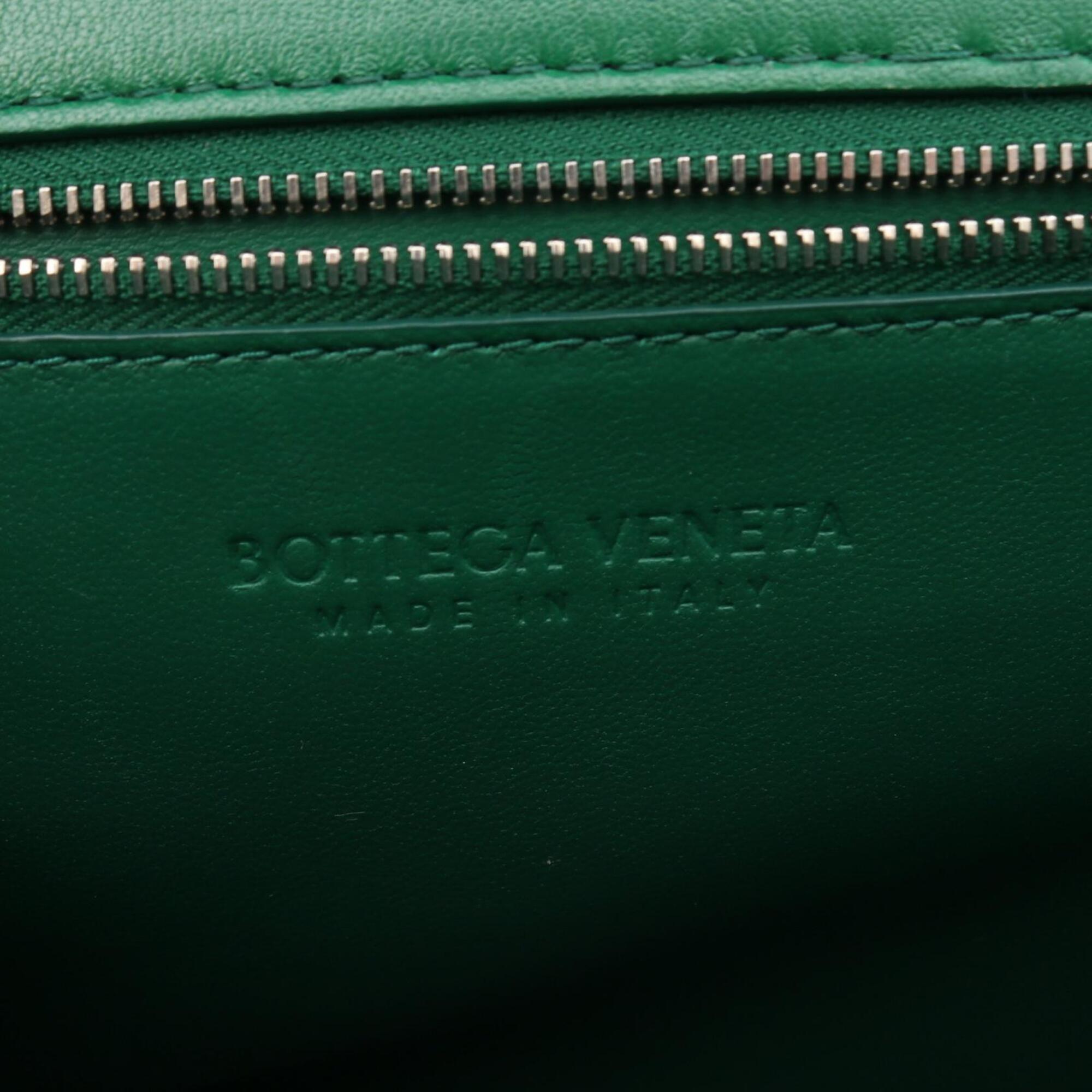 Bottega Veneta Green Leather Handbag Shoulder Bag (Pre-Owned)