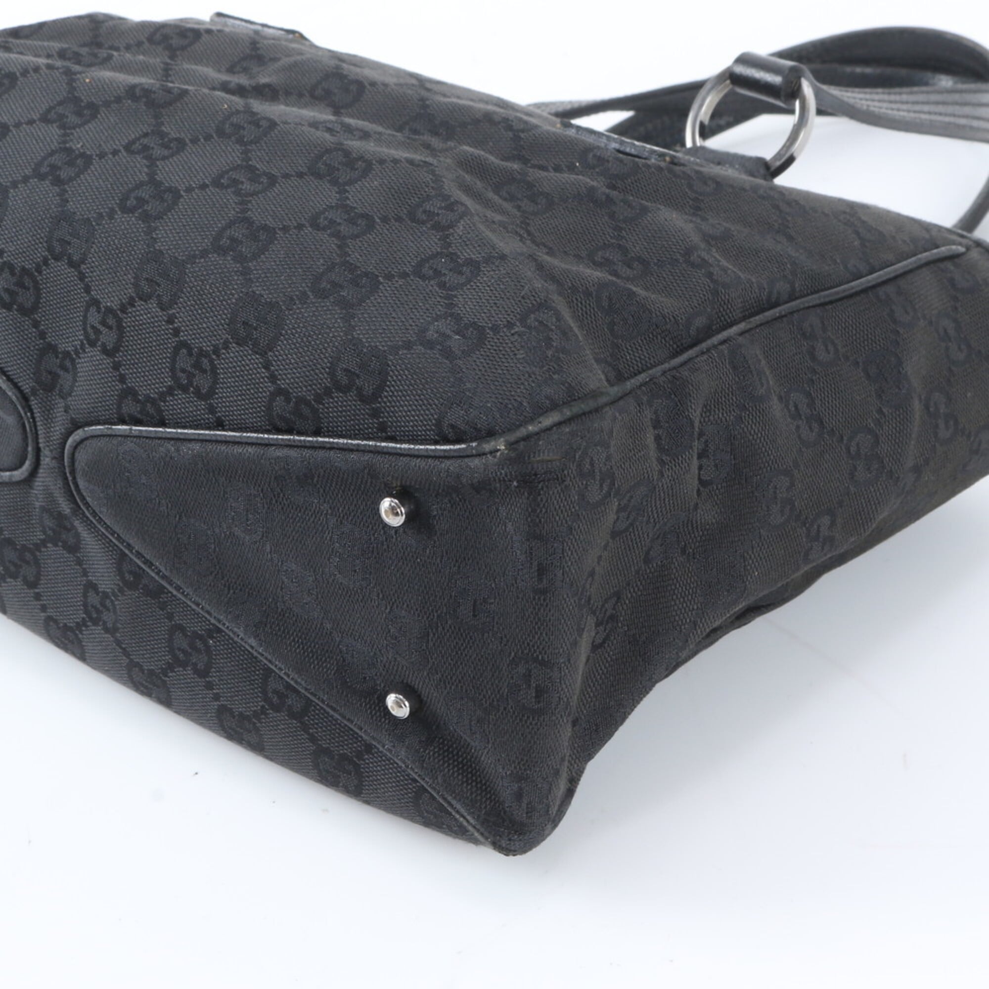 Gucci Gg Canvas Black Gg Canvas Handbag Tote Bag (Pre-Owned)