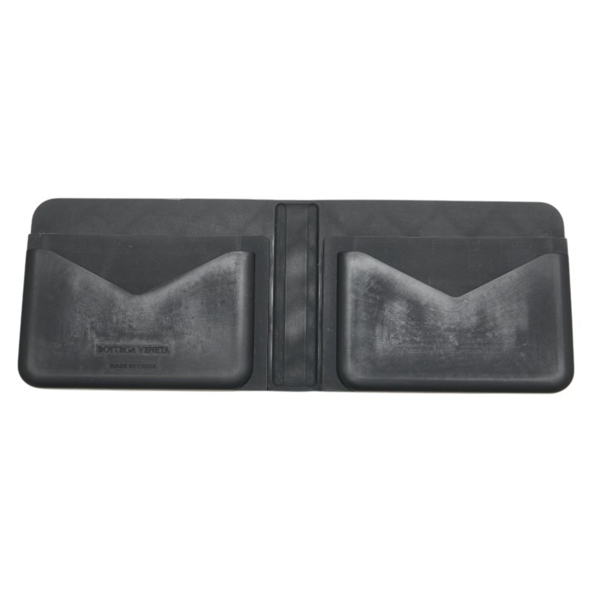 Bottega Veneta Black Rubber Bill Wallet (Bi-Fold) (Pre-Owned)