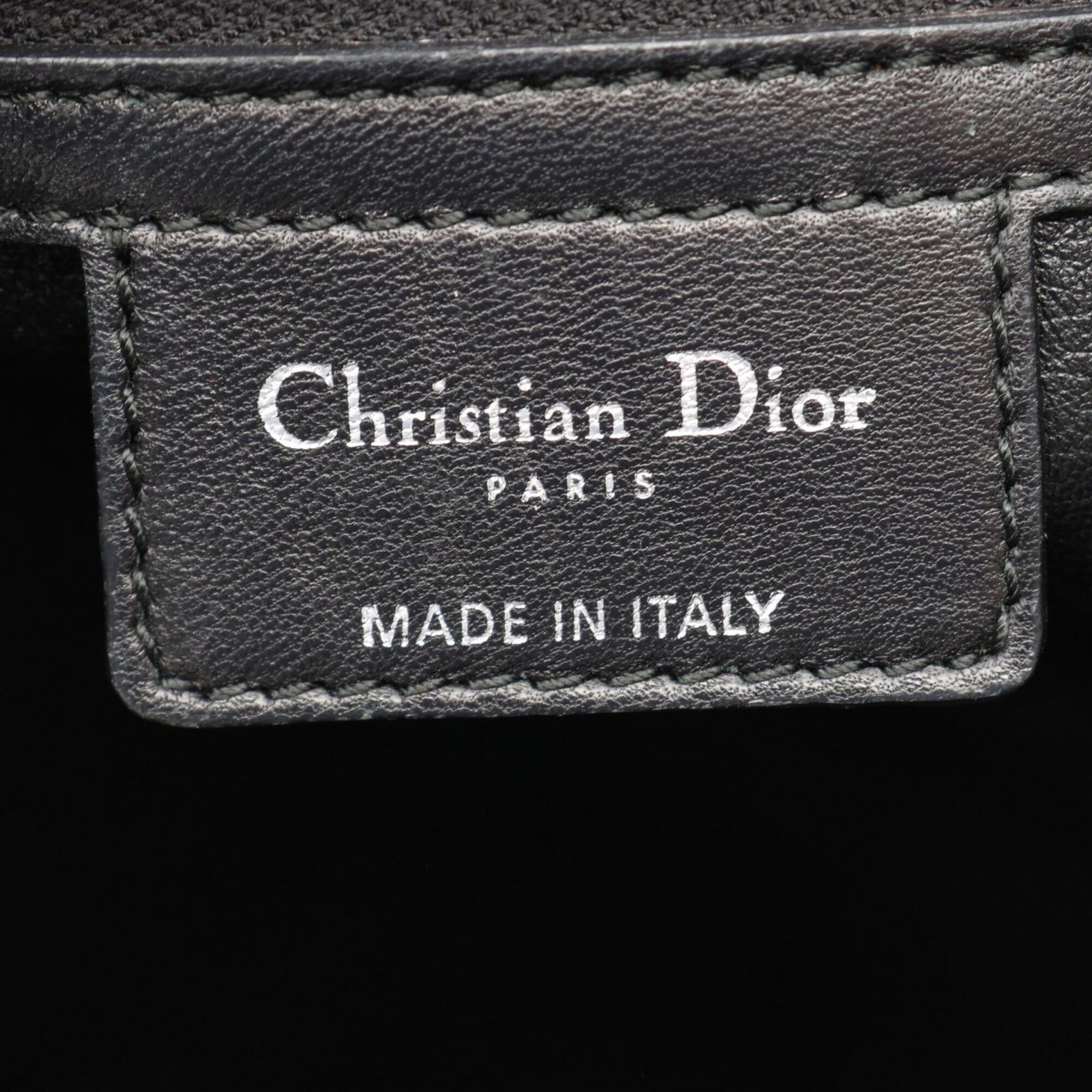 Christian Dior Black Leather Handbag Tote Bag (Pre-Owned)
