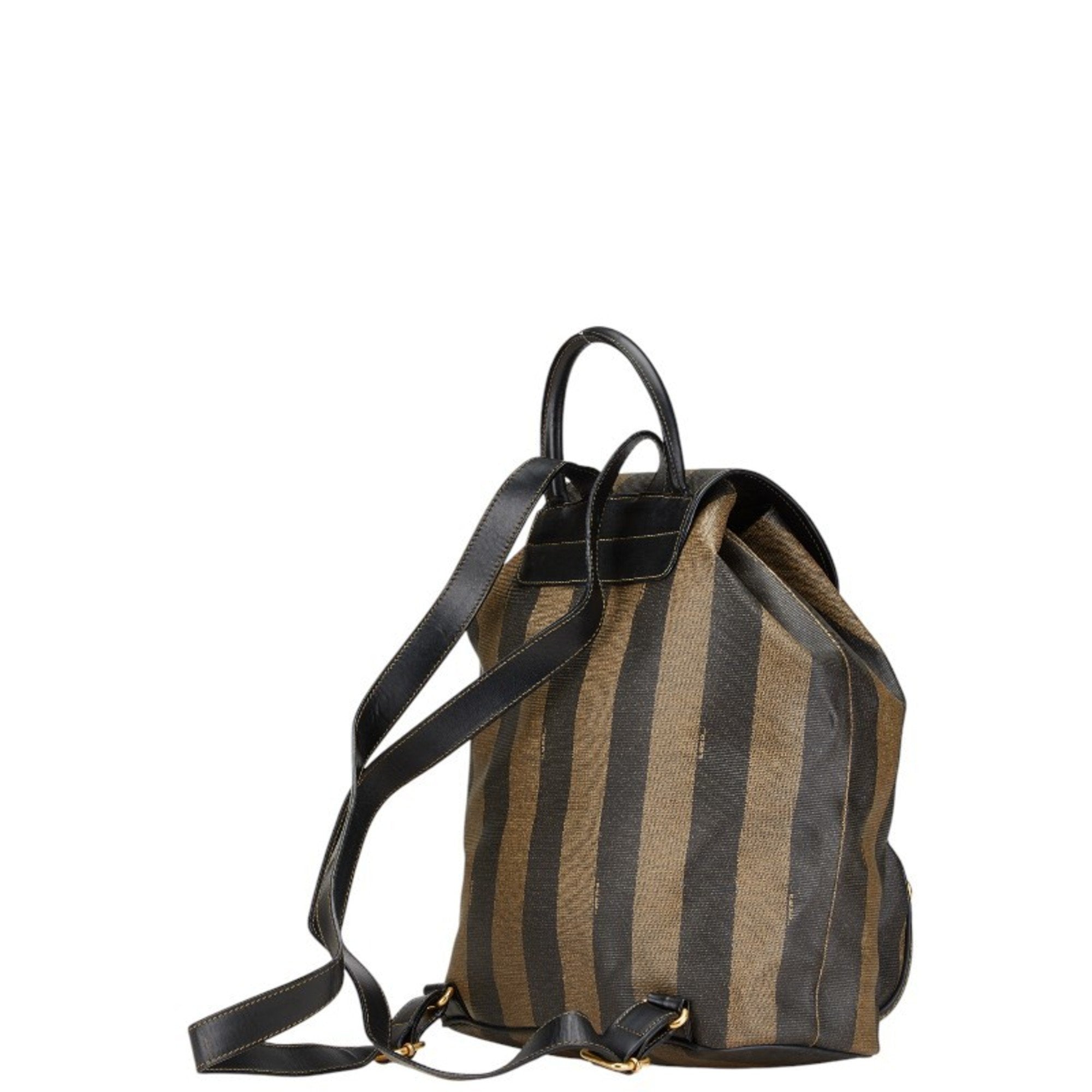Fendi Black Brown Pvc Leather Backpack (Pre-Owned)