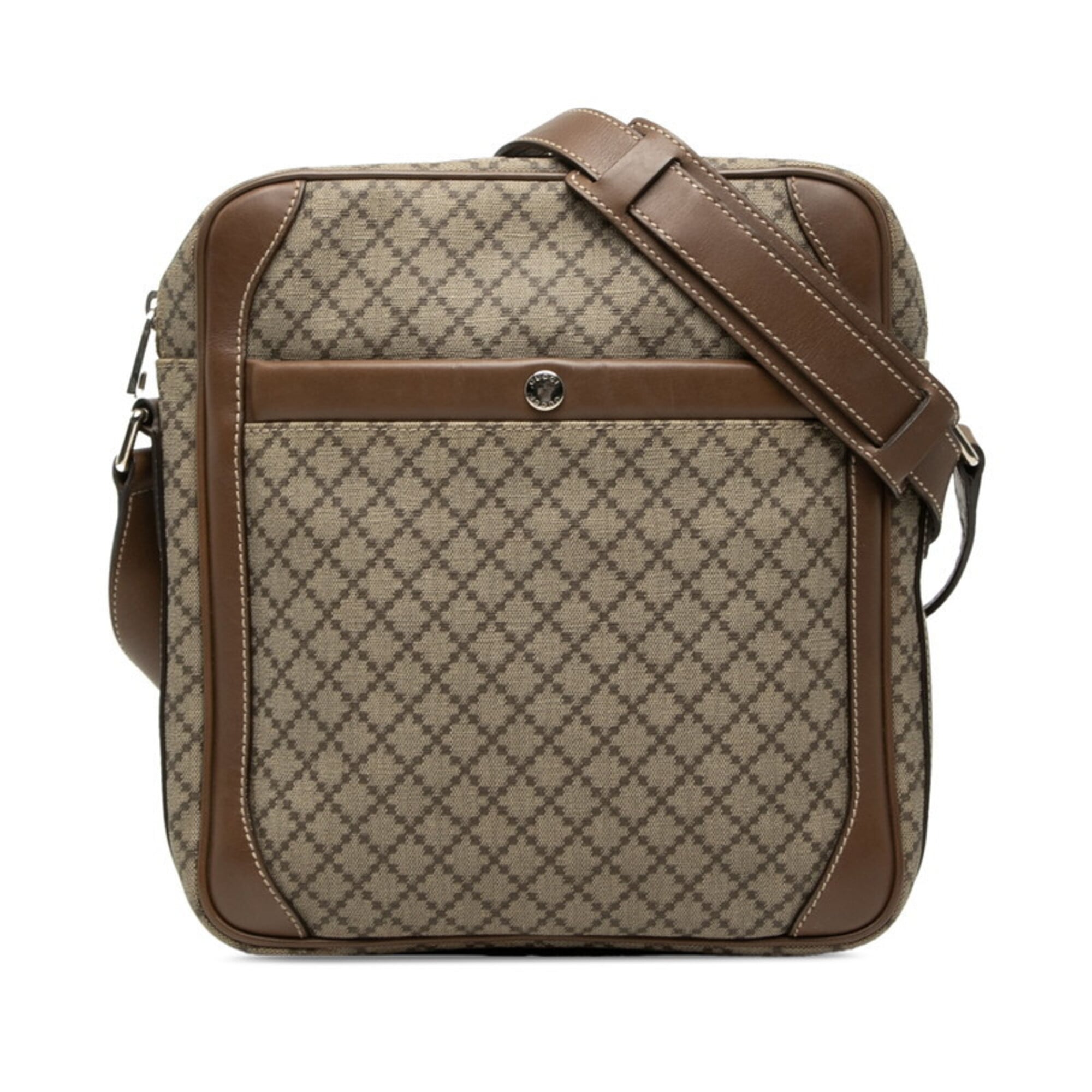 Gucci Beige Brown Pvc Leather Shoulder Bag (Pre-Owned)