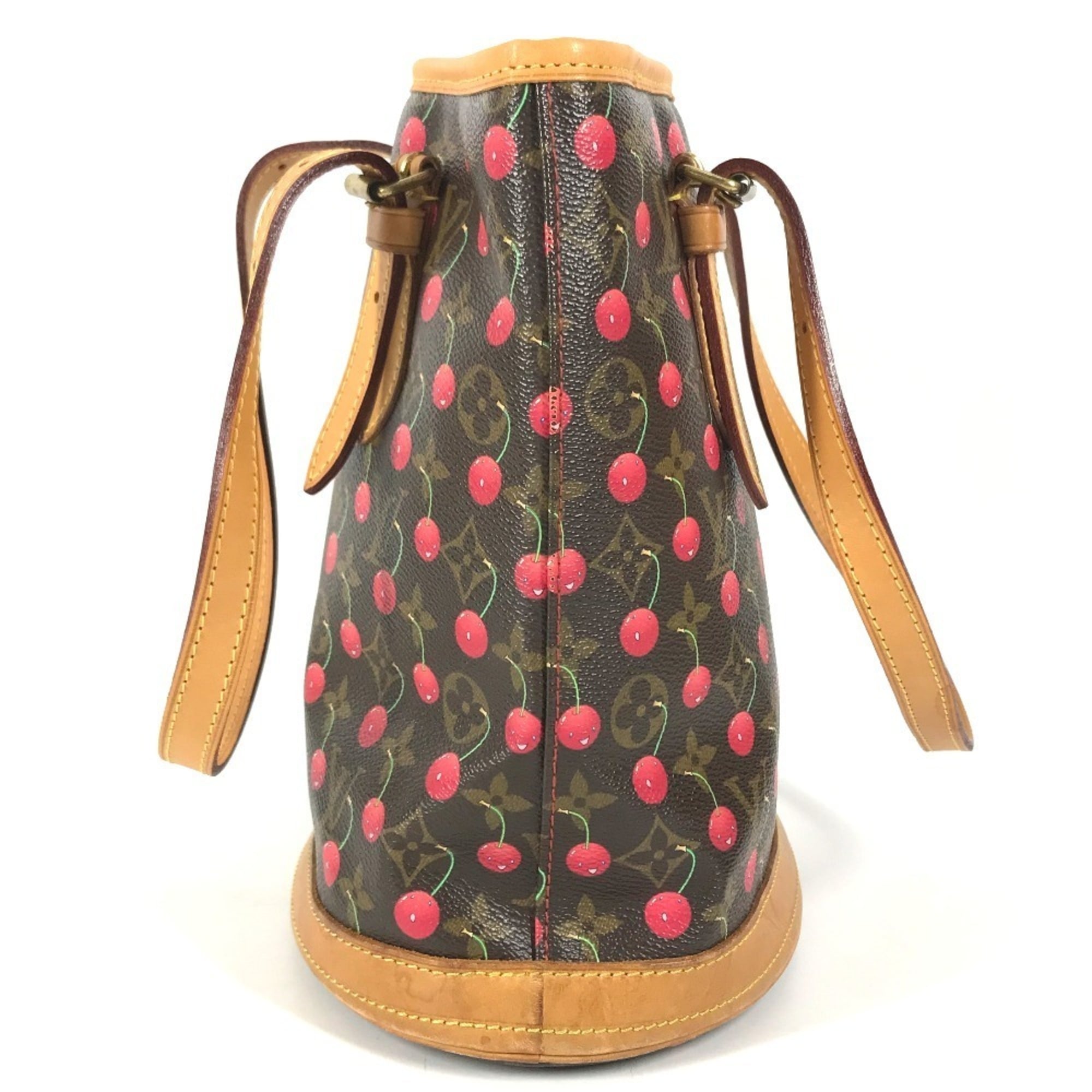 Louis Vuitton Brown Monogram Cherry Red Color Monogram Canvas Shoulder Bag Tote Bag (Pre-Owned)
