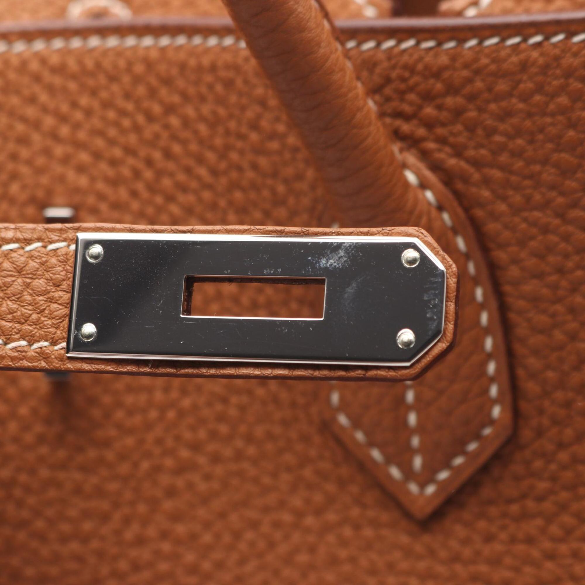 Hermes Brown Togo Leather Handbag (Pre-Owned)