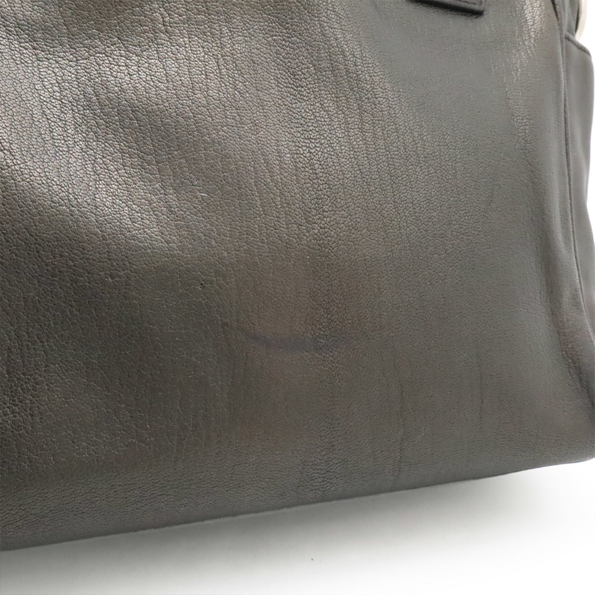 Loewe Gray Leather Handbag Tote Bag (Pre-Owned)