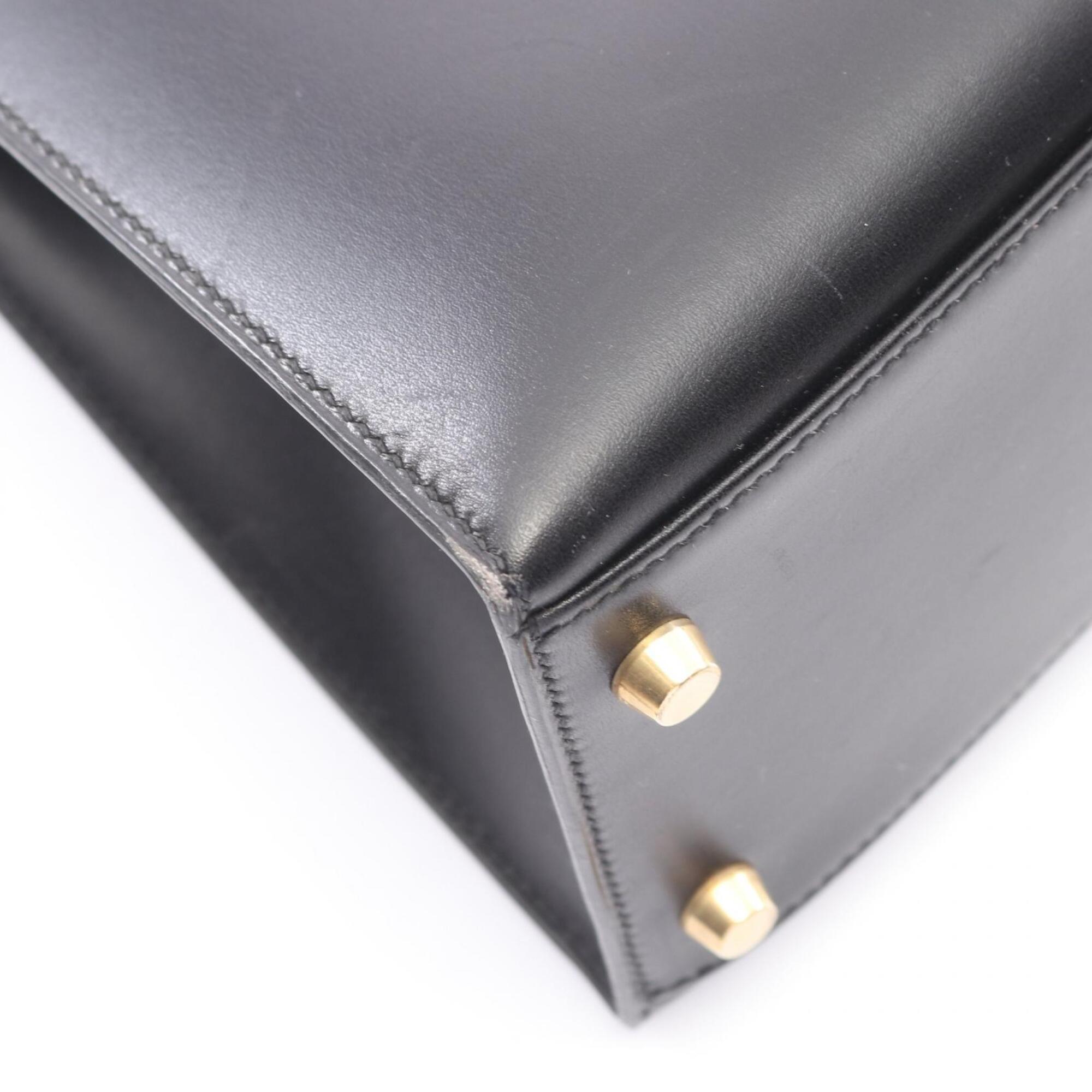 Hermes Black Box Calf Leather Handbag (Pre-Owned)