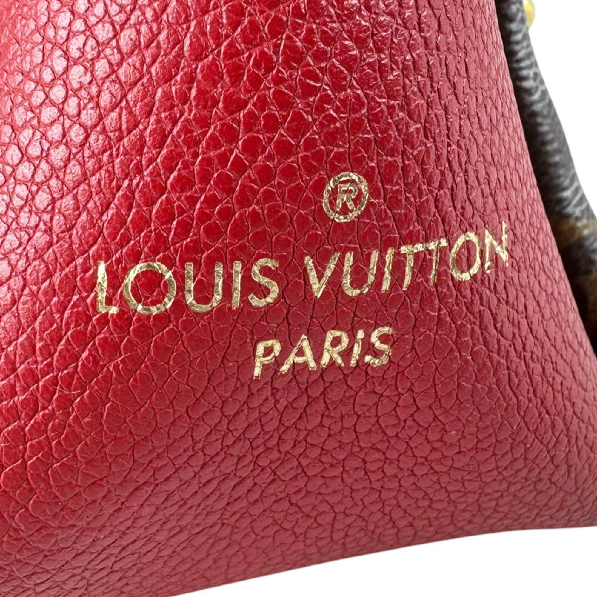 Louis Vuitton Black Brown Monogram Red Color Monogram Shoulder Bag (Pre-Owned)