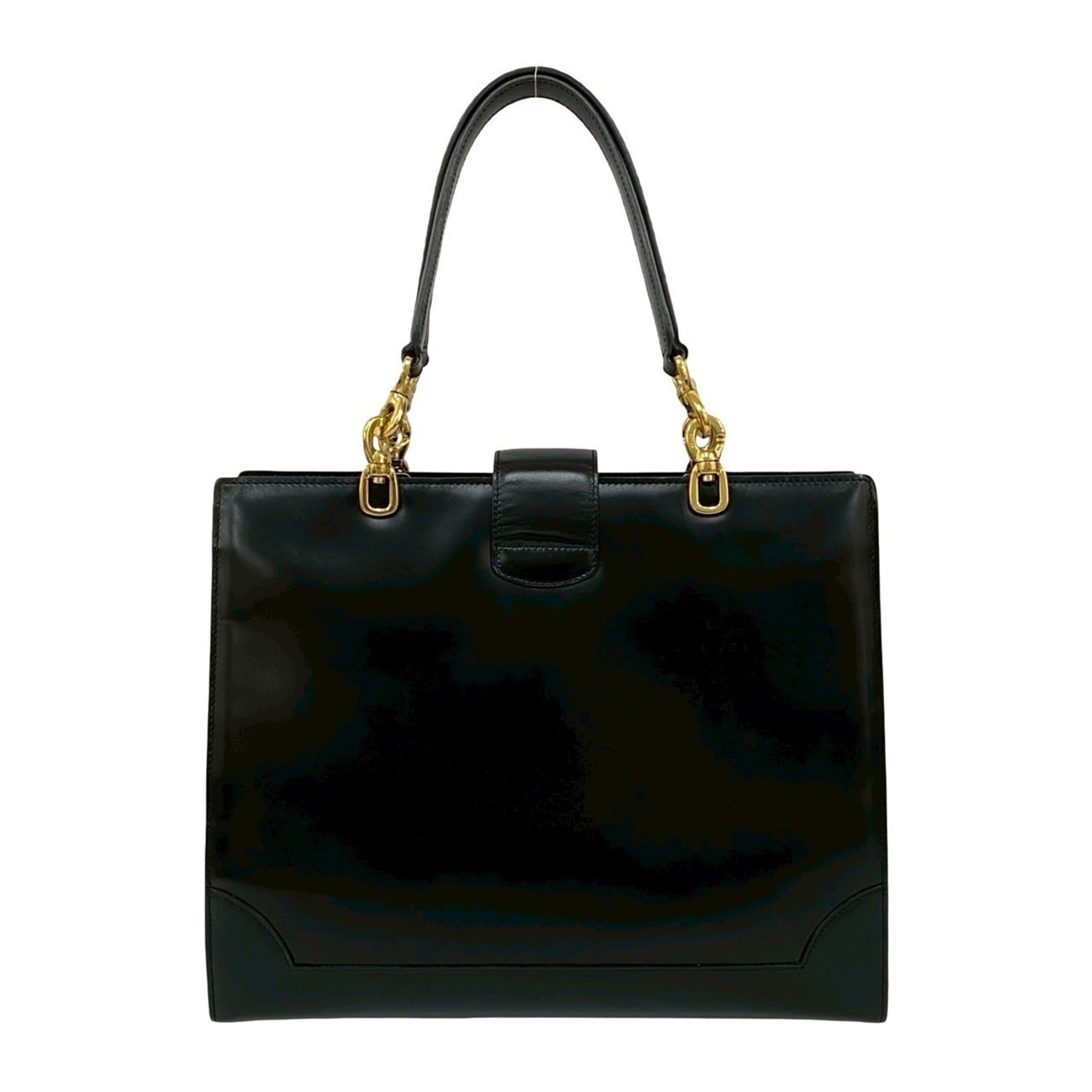 Celine Black Leather Handbag Tote Bag (Pre-Owned)