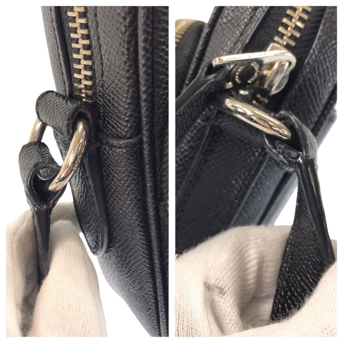 Coach Black Leather Pochette Shoulder Bag (Pre-Owned)