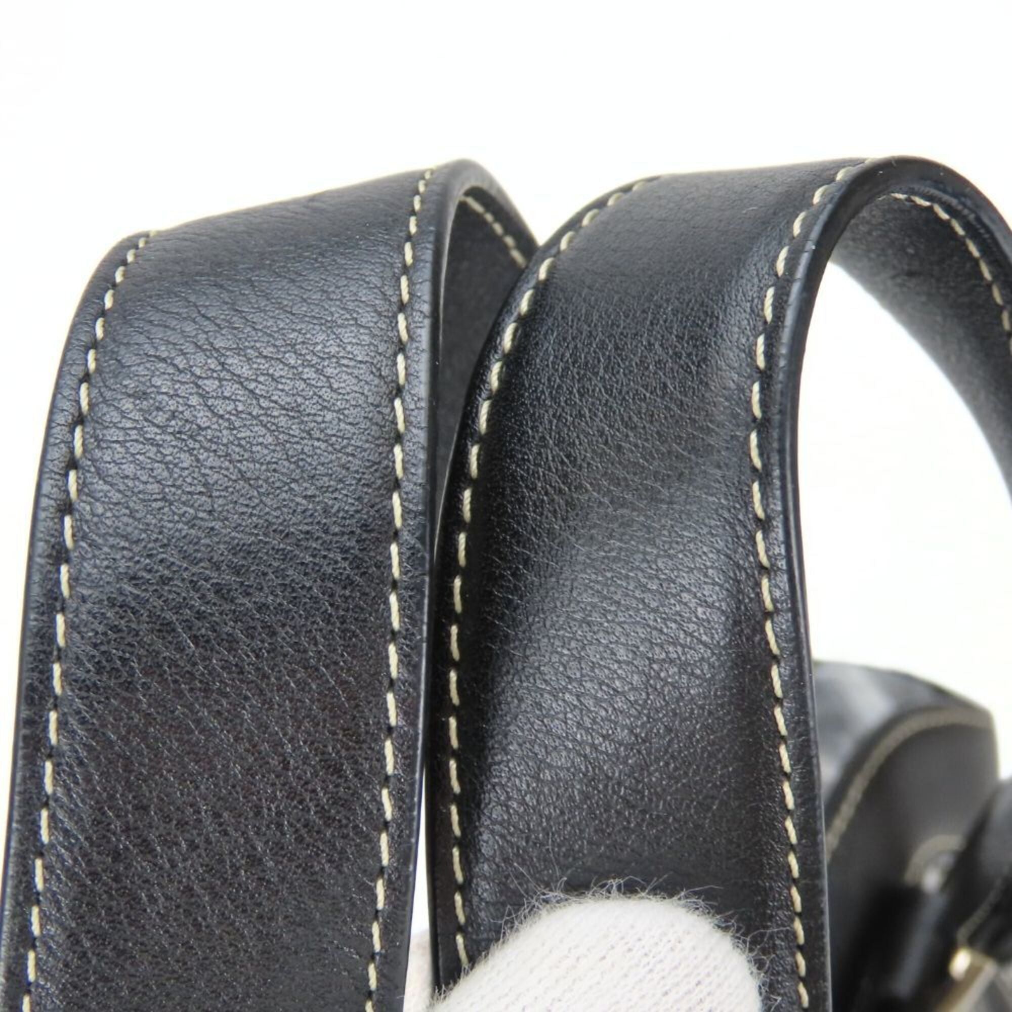 Celine Macadam Black Gray Canvas Leather Tote Bag (Pre-Owned)
