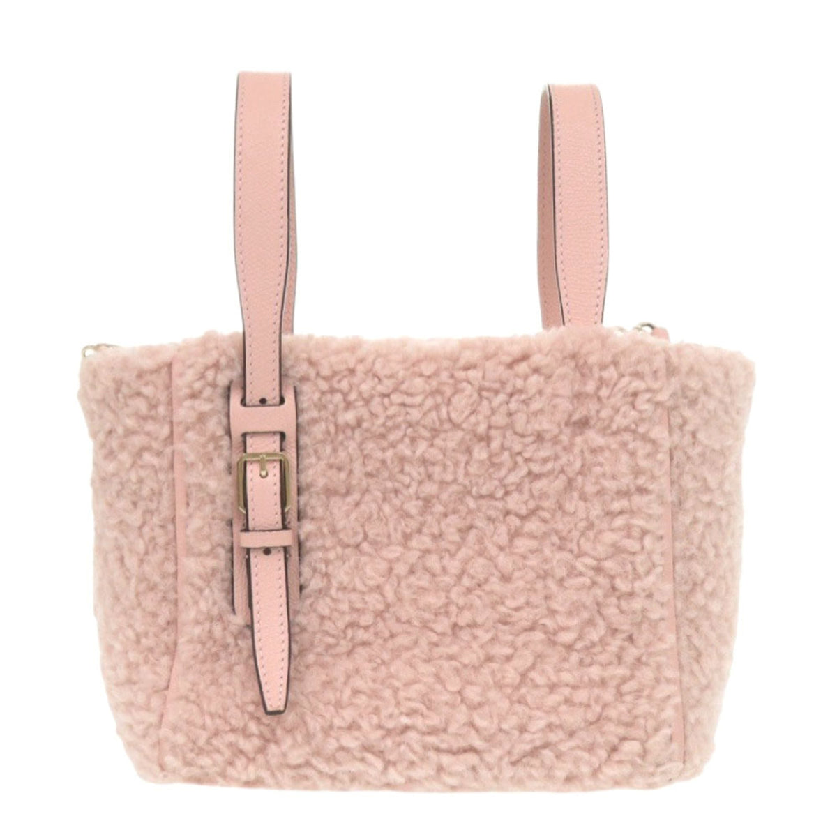 Valextra Pink Leather Wool Handbag (Pre-Owned)