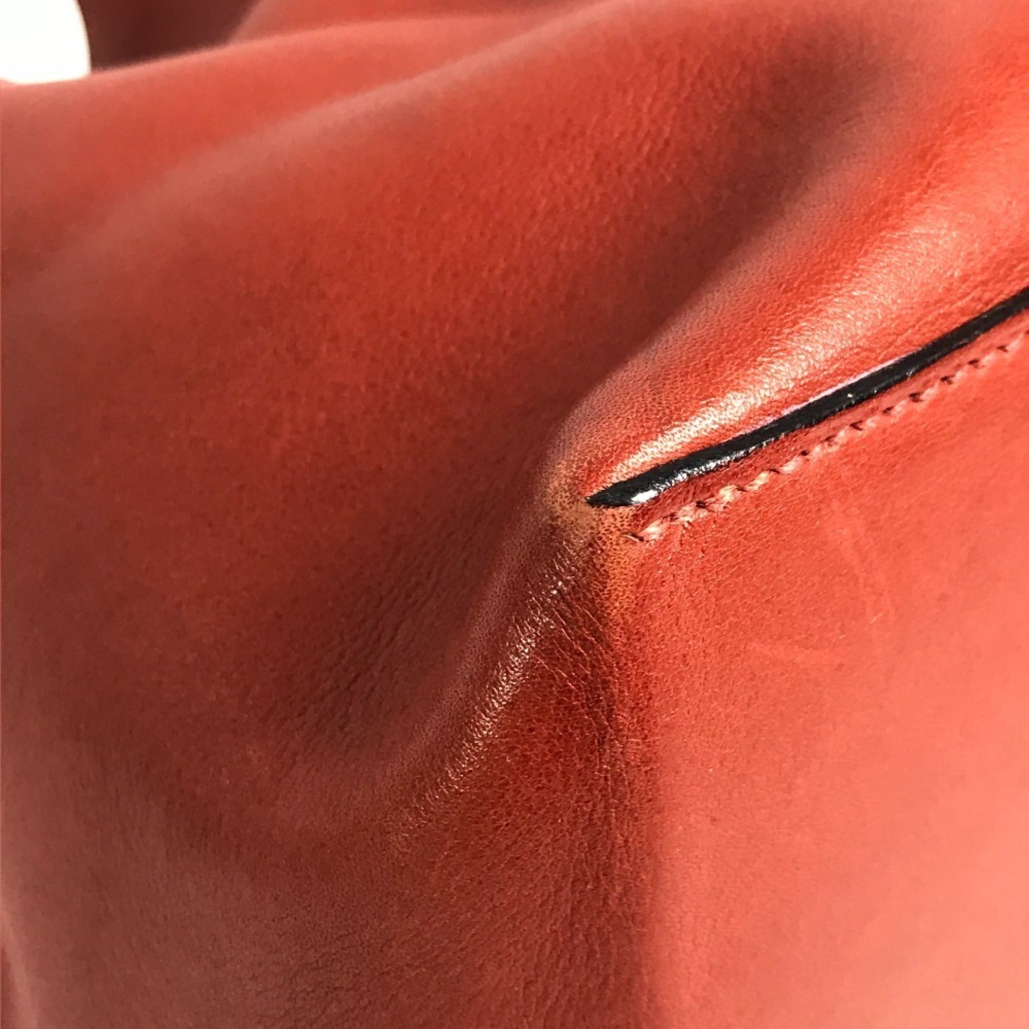 Hermes Navy Red Color Leather Shoulder Bag (Pre-Owned)