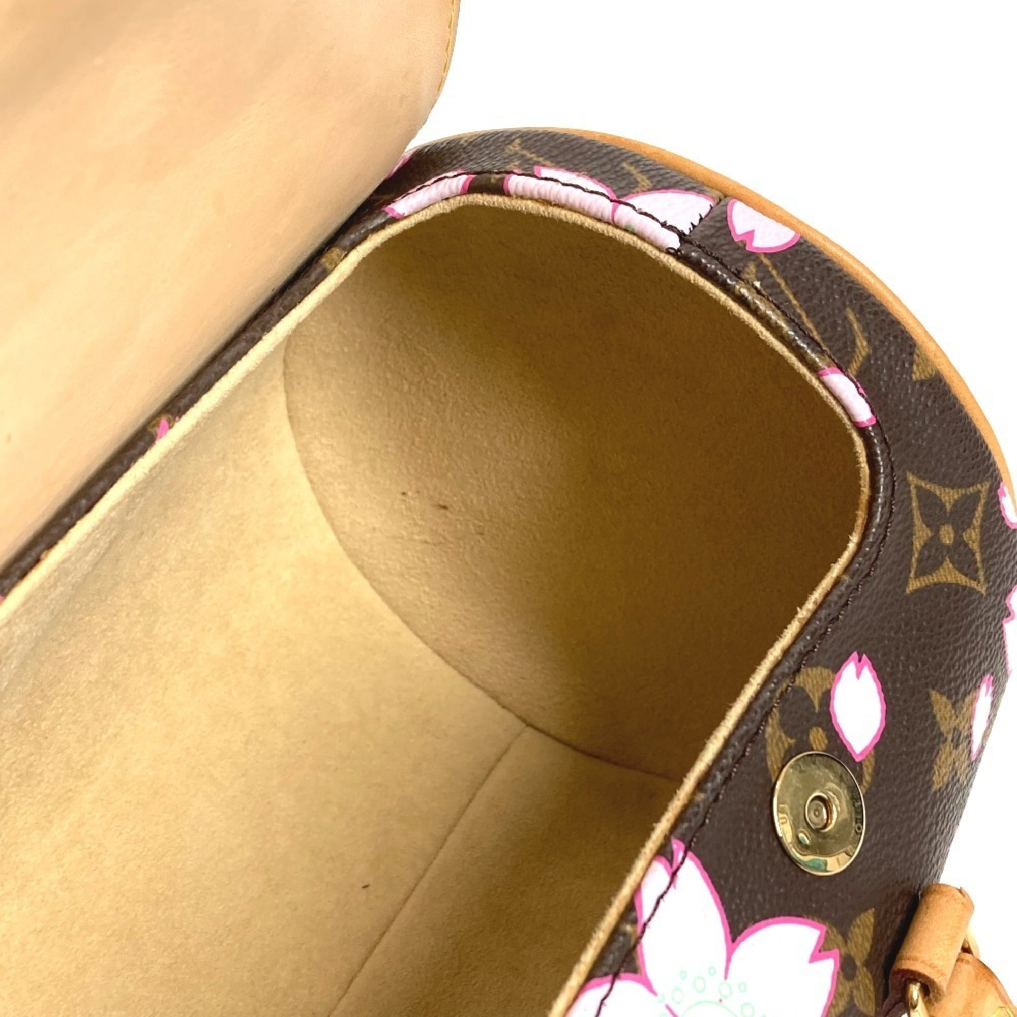 Louis Vuitton Brown Pink Monogram Cherry Blossom Handbag Shoulder Bag Tote Bag (Pre-Owned)