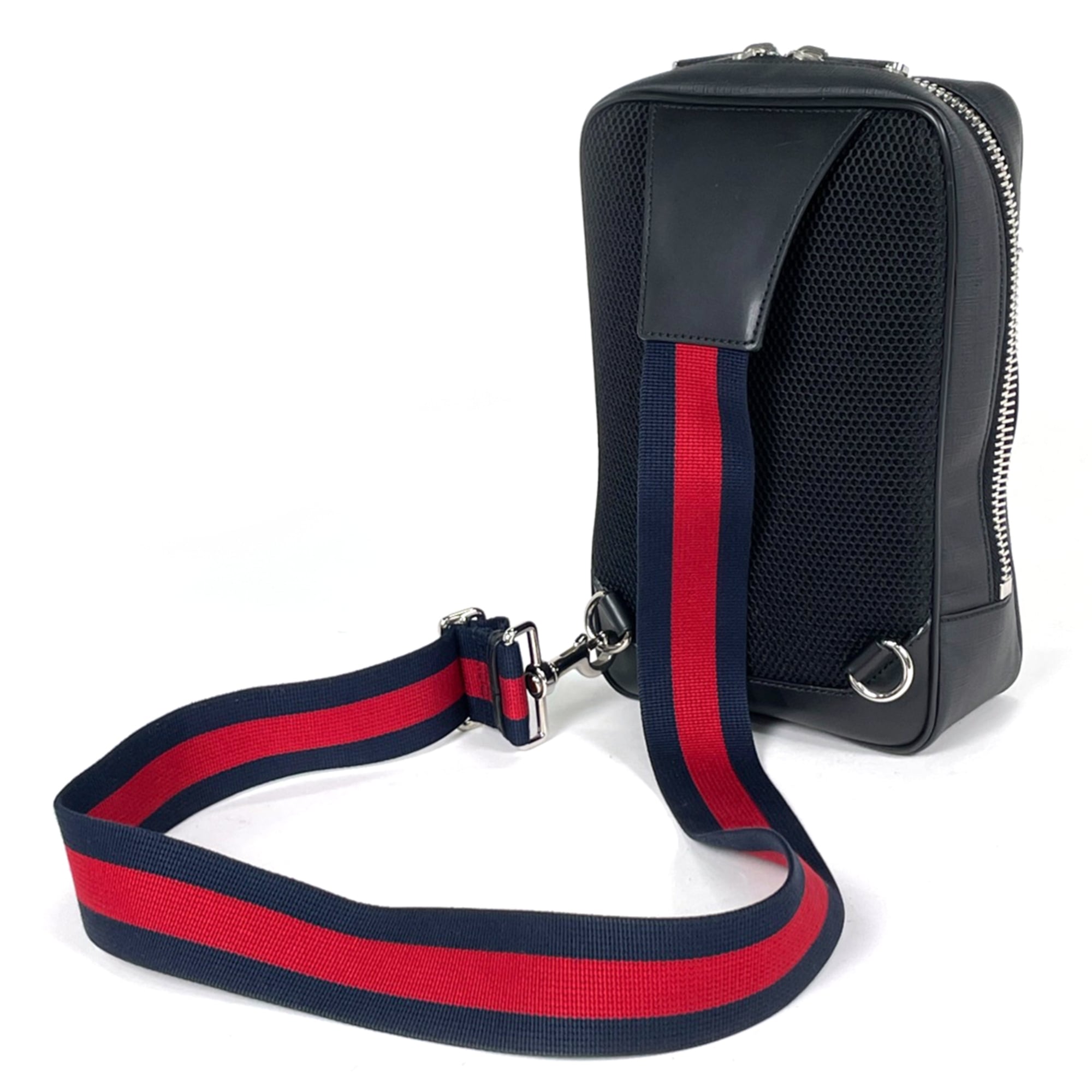 Gucci Black Coated Canvas Leather Sling Bag (Pre-Owned)