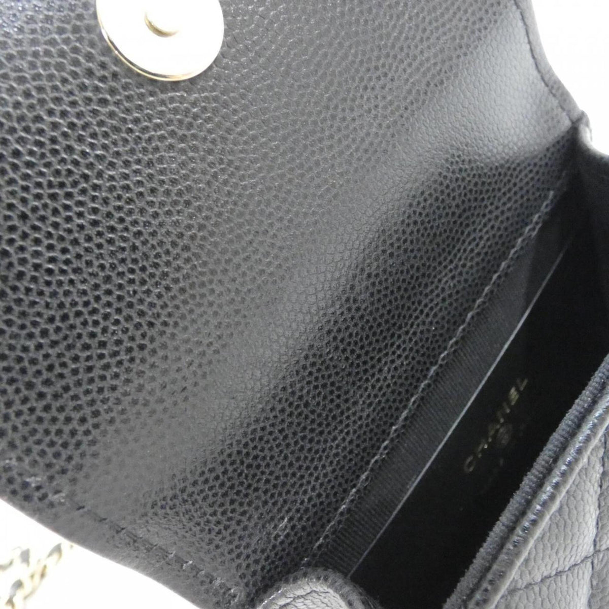 Chanel Black Grained Calfskin Handbag Shoulder Bag (Pre-Owned)