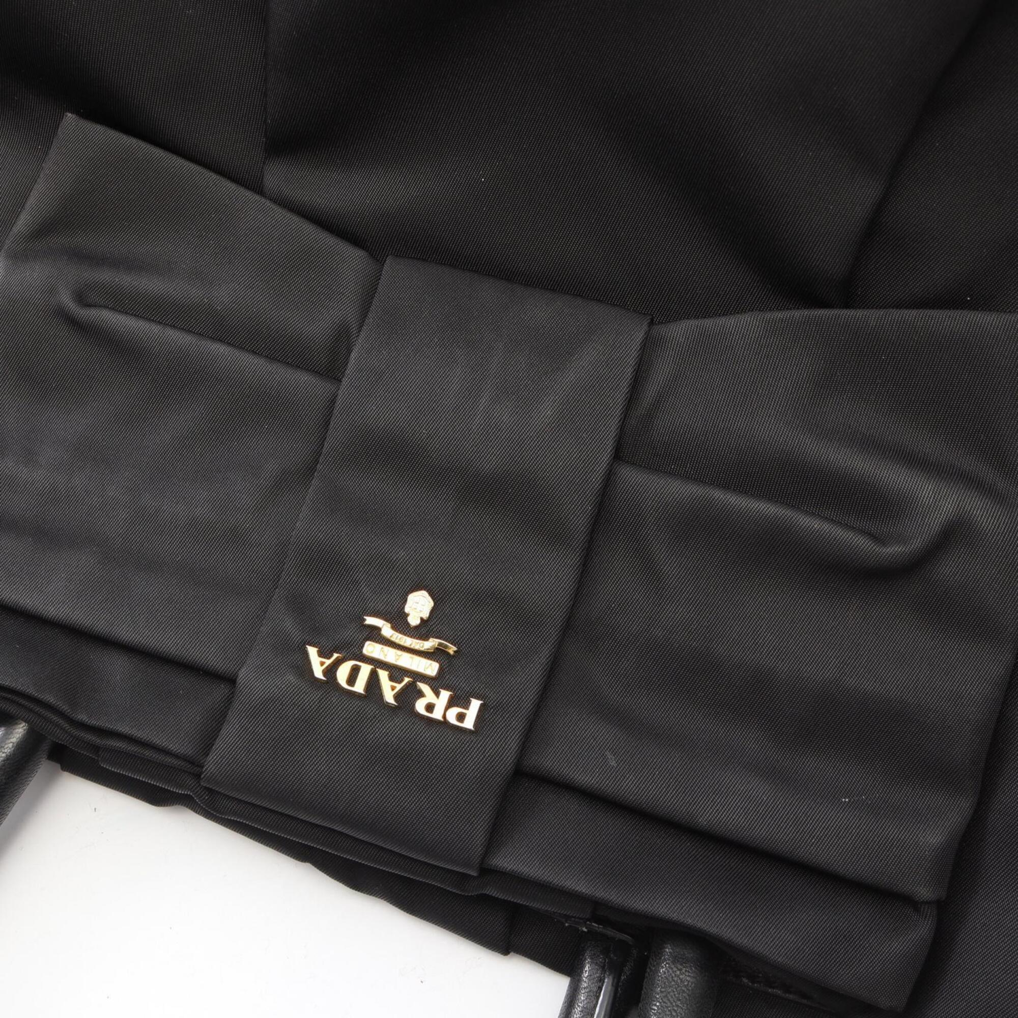 Prada Black Nylon Leather Handbag (Pre-Owned)