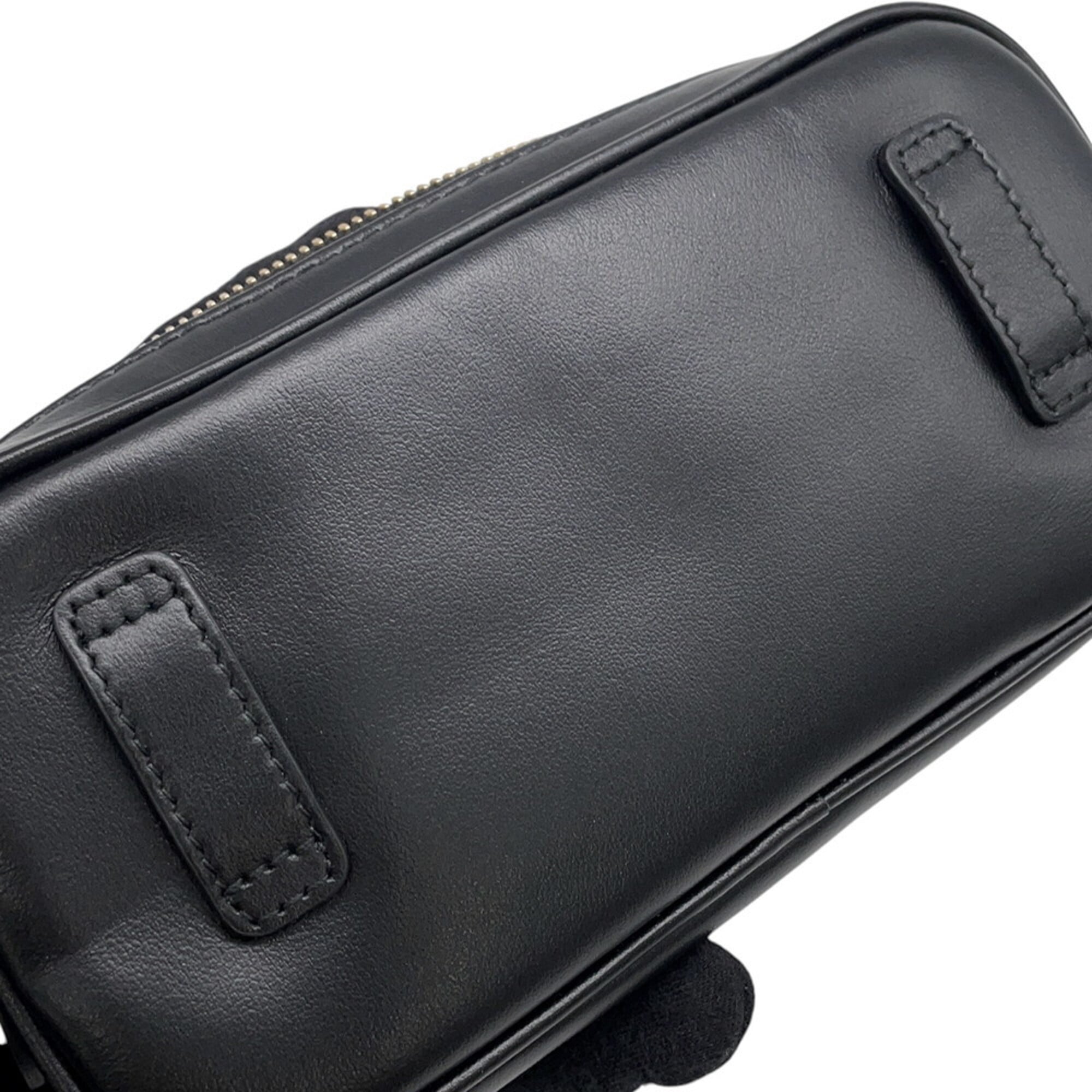 Miu Miu Black Leather Fanny Pack Handbag (Pre-Owned)