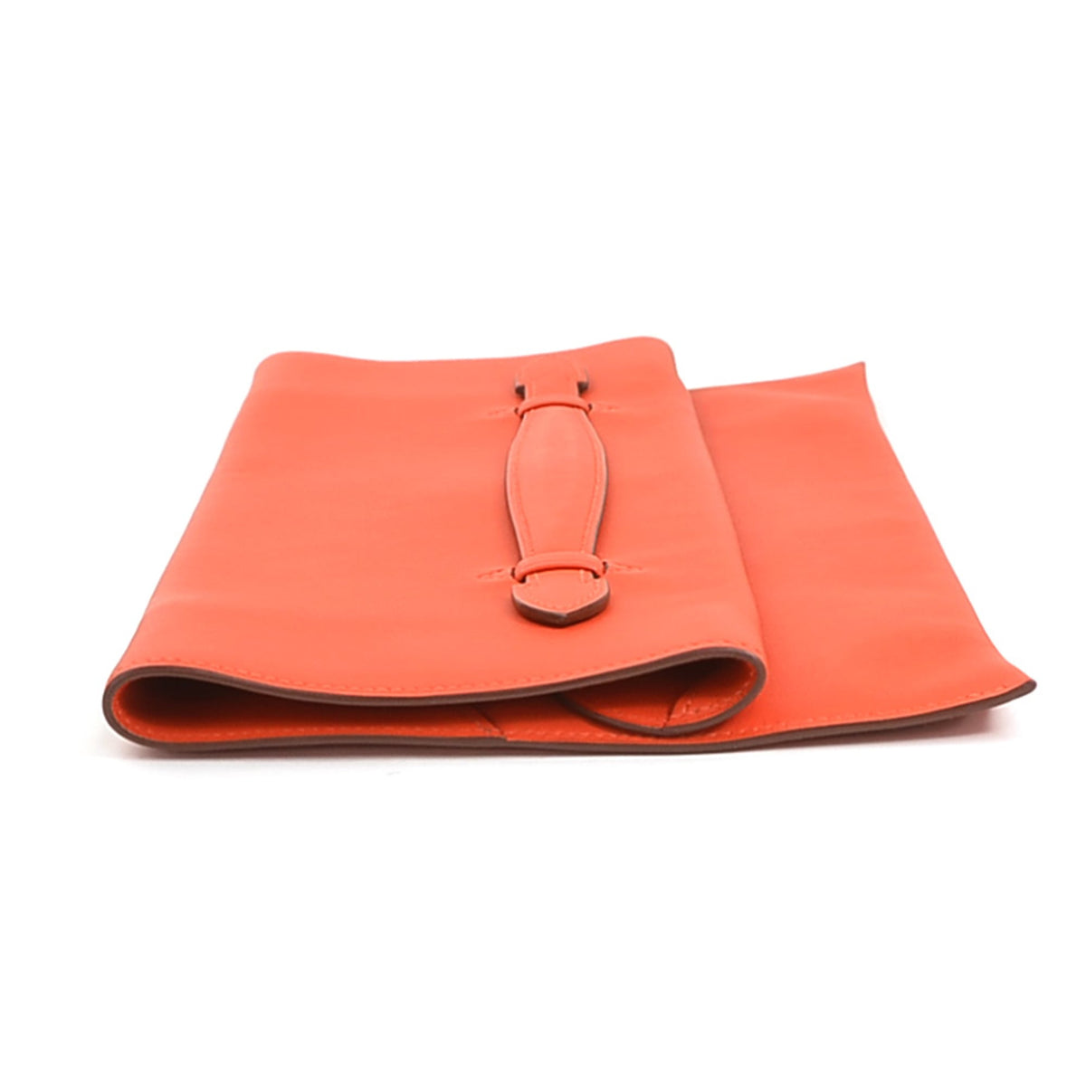 Hermes Red Orange Leather Clutch Bag (Pre-Owned)