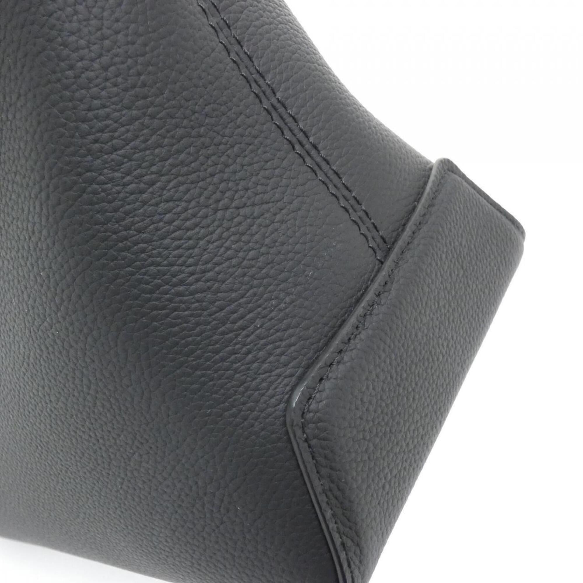 Louis Vuitton Black Leather Handbag (Pre-Owned)