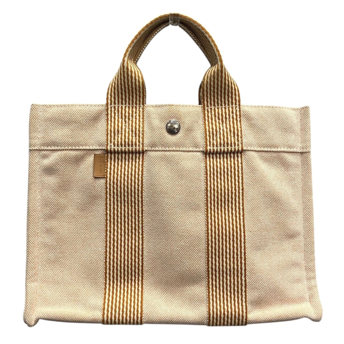 Hermes Orange Cotton Canvas Handbag (Pre-Owned)