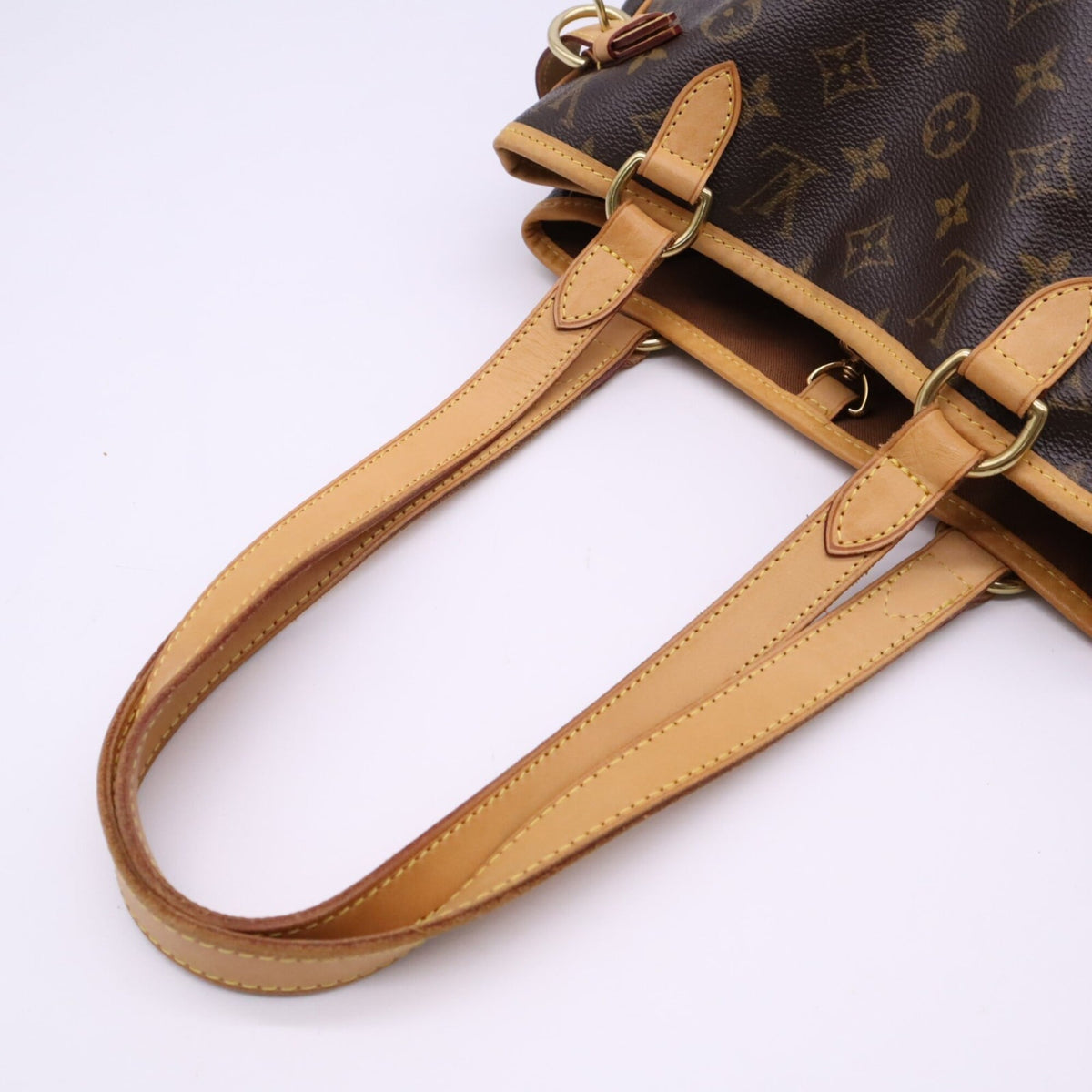 Louis Vuitton Beige Brown Coated Canvas Leather Handbag (Pre-Owned)