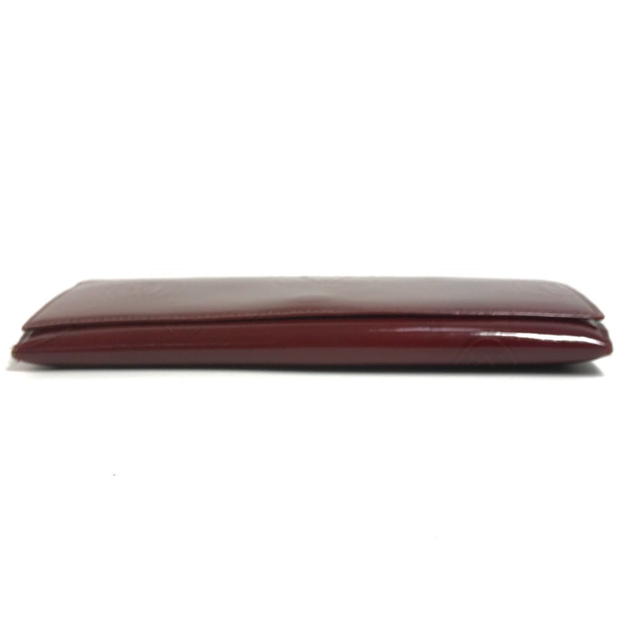 Cartier Red Color Patent Leather Long Wallet (Bi-Fold) (Pre-Owned)
