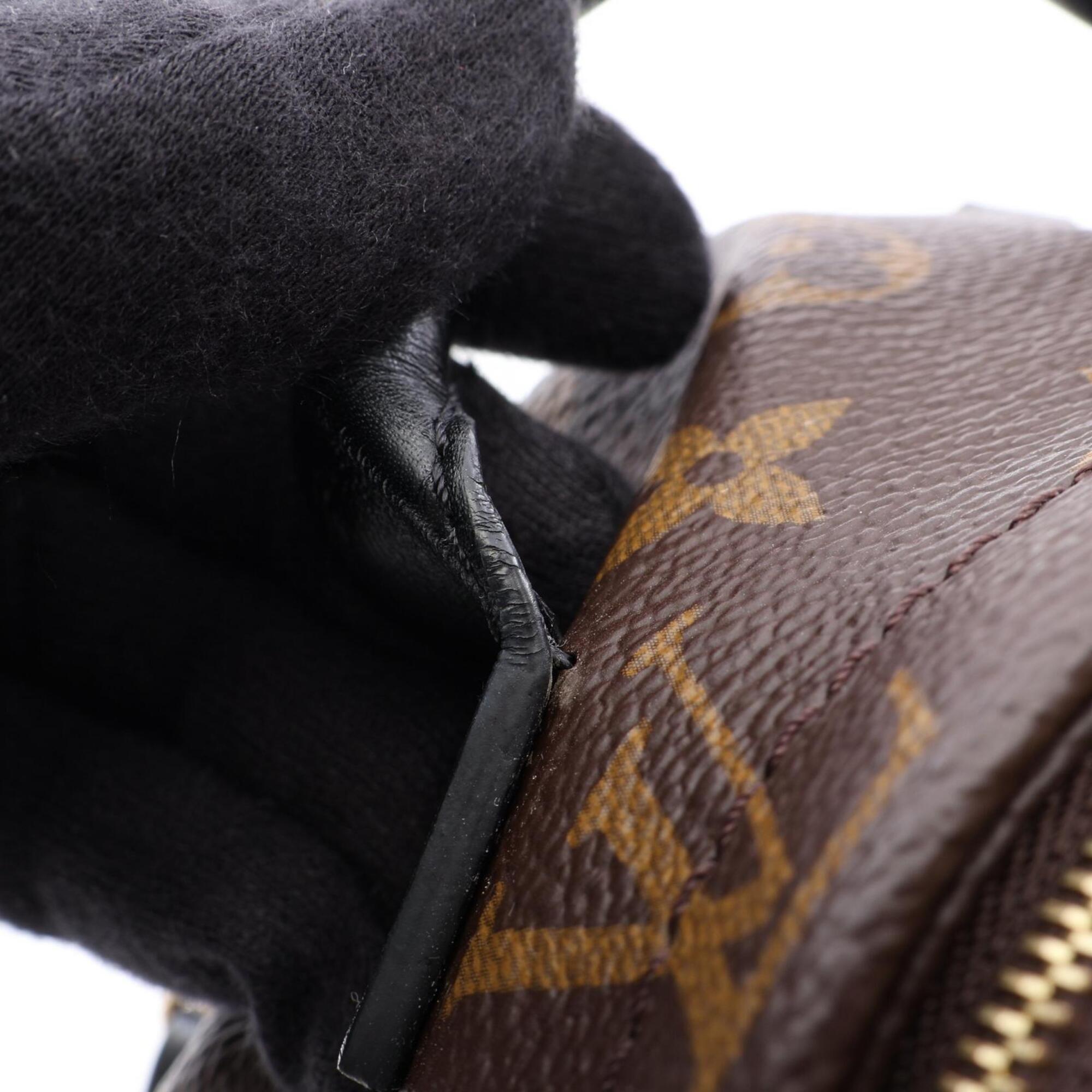 Louis Vuitton Black Brown Monogram Coated Canvas Leather Backpack (Pre-Owned)