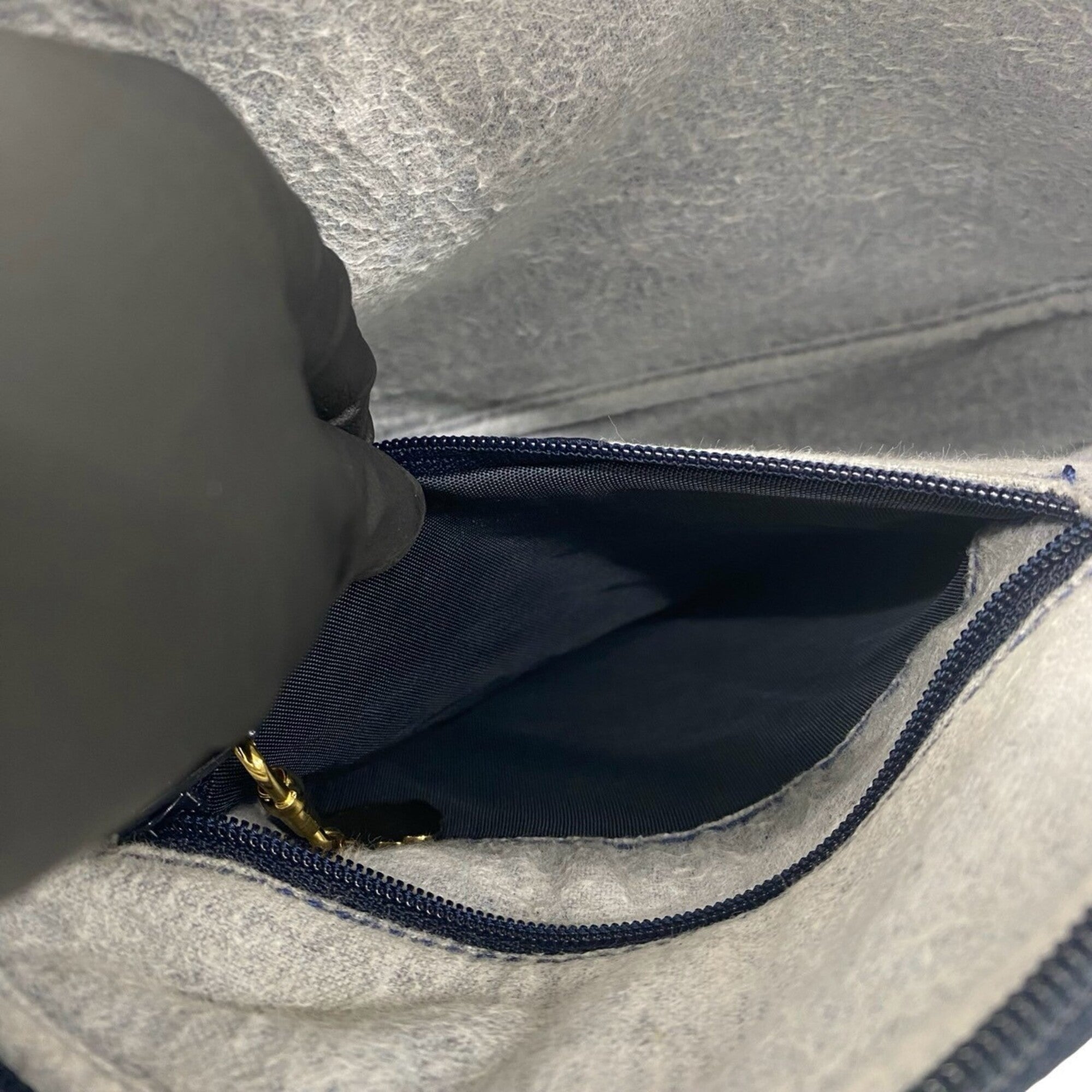 Gucci Navy Leather Pvc Pochette Shoulder Bag (Pre-Owned)