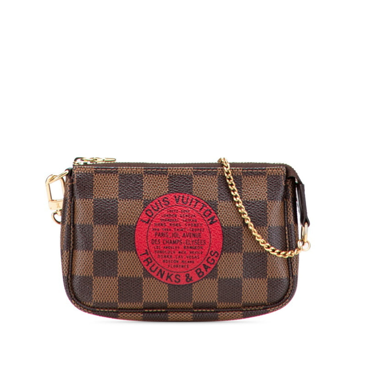 Louis Vuitton Damier Brown Red Color Pvc Leather Handbag Pochette (Pre-Owned)