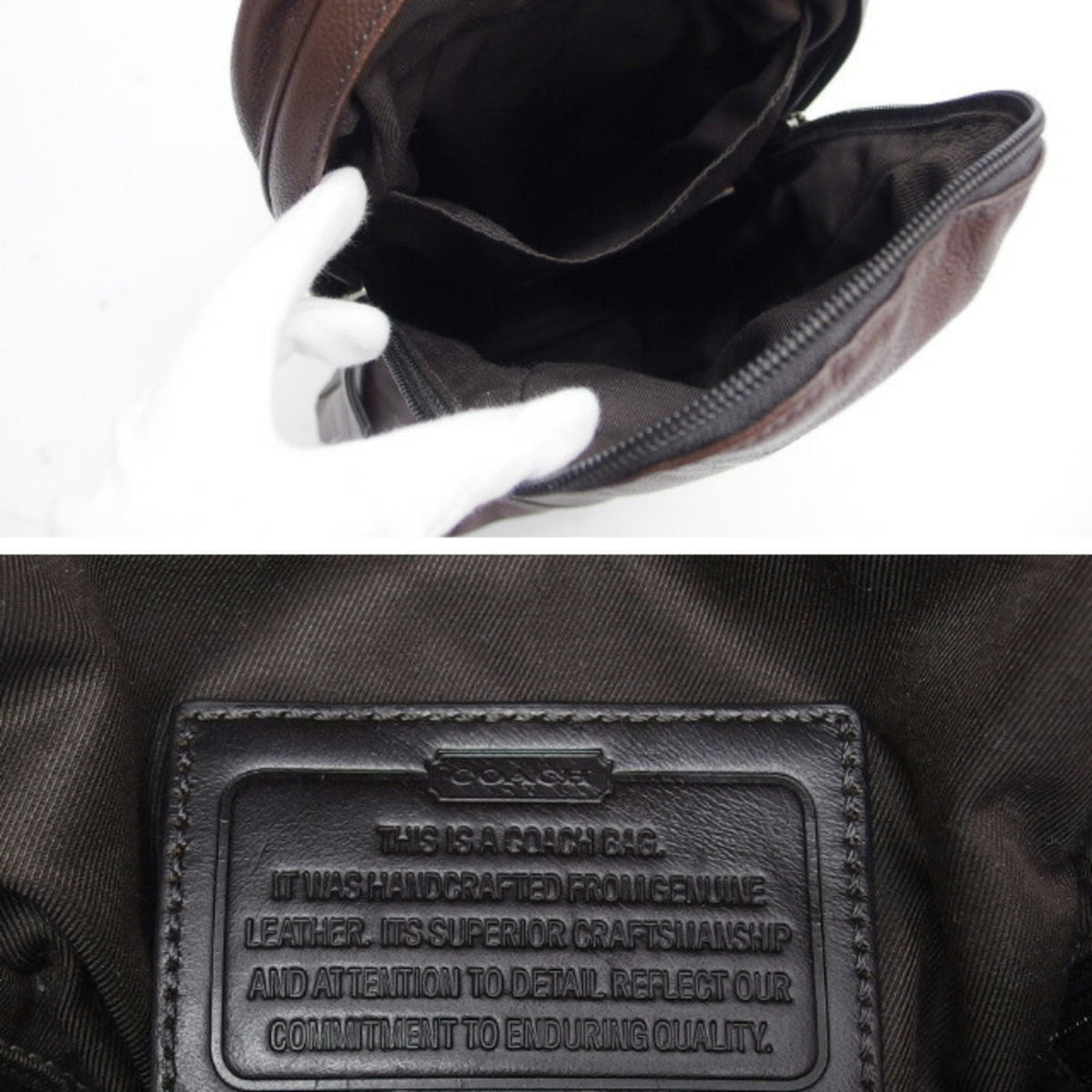 Coach Dark Brown Leather Shoulder Bag Sling Bag (Pre-Owned)