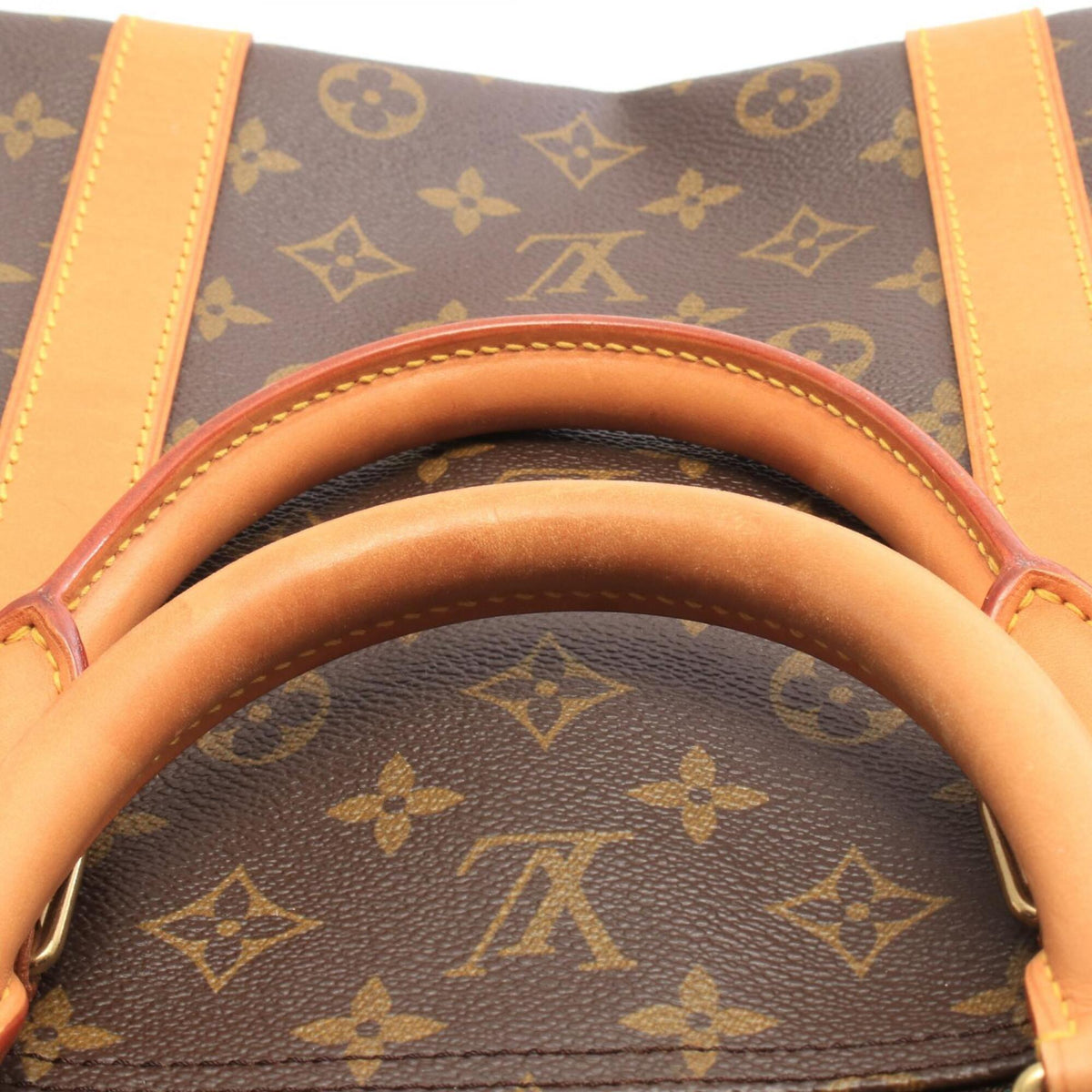 Louis Vuitton Brown Coated Canvas Leather Boston Bag Handbag (Pre-Owned)