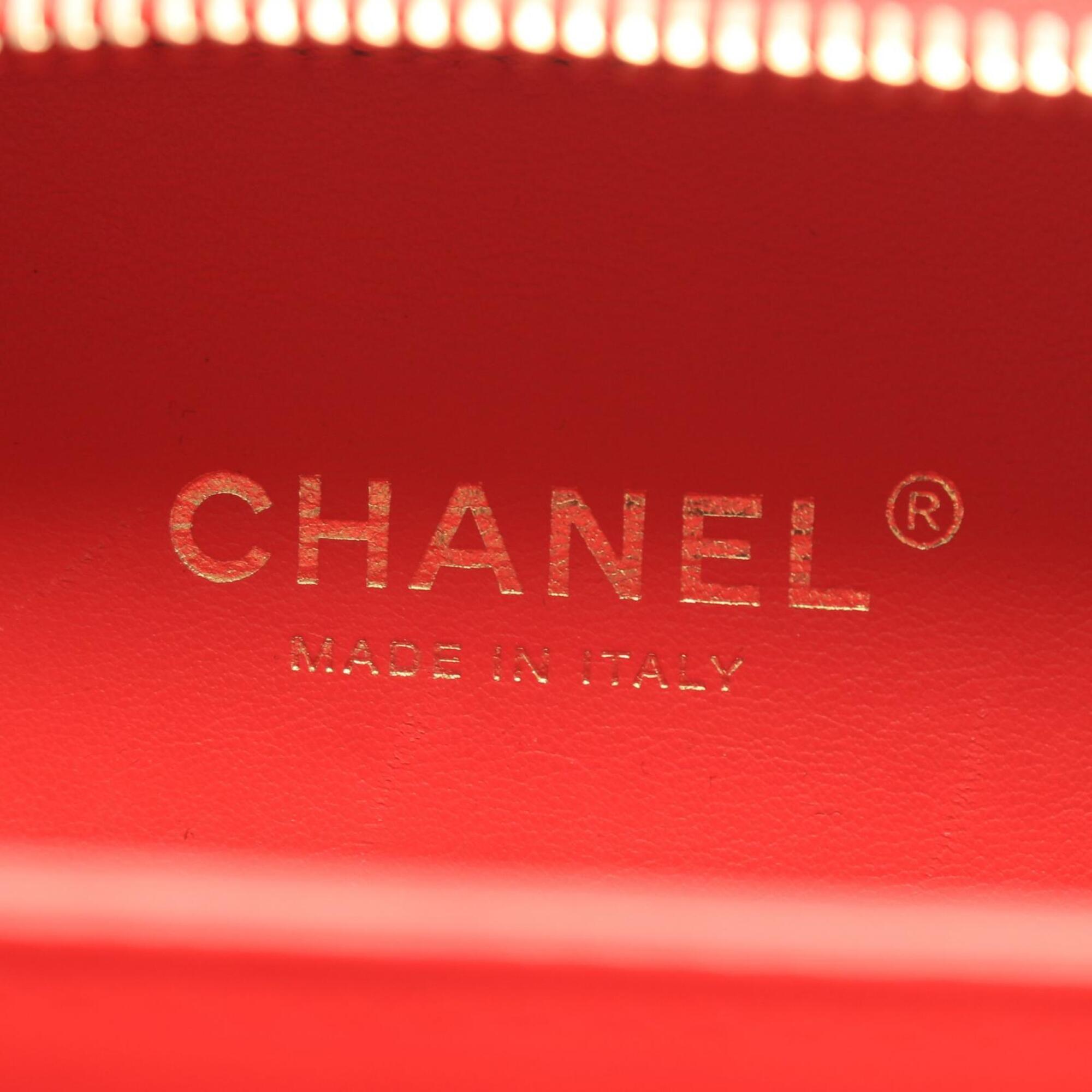 Chanel Red Color Grained Calfskin Handbag Shoulder Bag Vanity Bag (Pre-Owned)