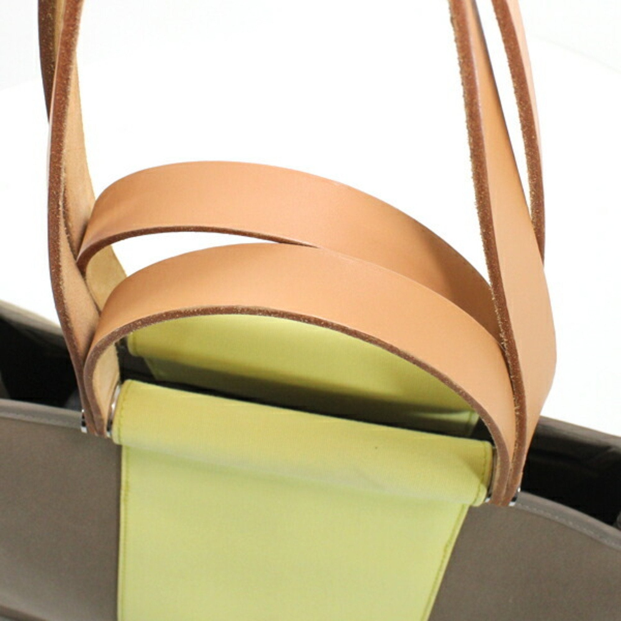 Hermes Etoupe Gray Soufre Toile Officier Leather Handbag (Pre-Owned)