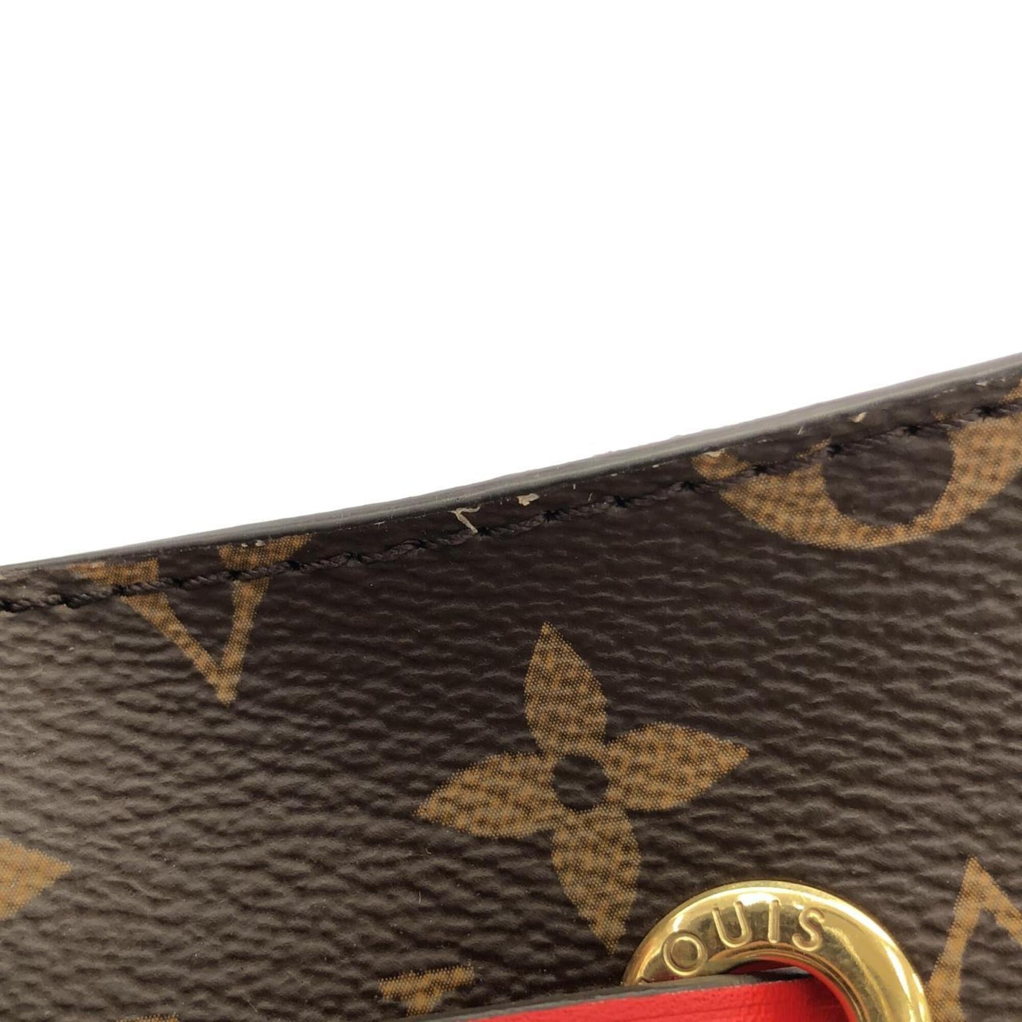 Louis Vuitton Coquelicots Marron Coated Canvas Shoulder Bag (Pre-Owned)
