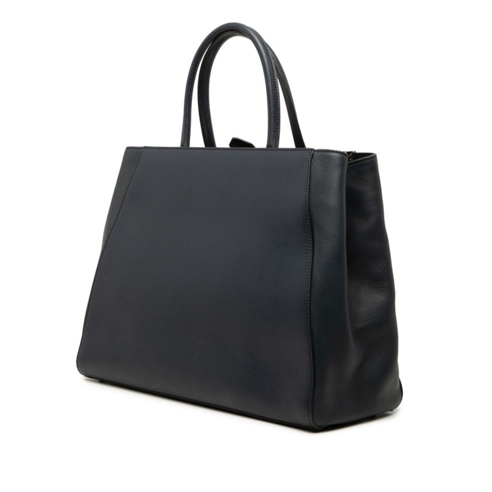 Fendi Navy Leather Handbag Shoulder Bag (Pre-Owned)