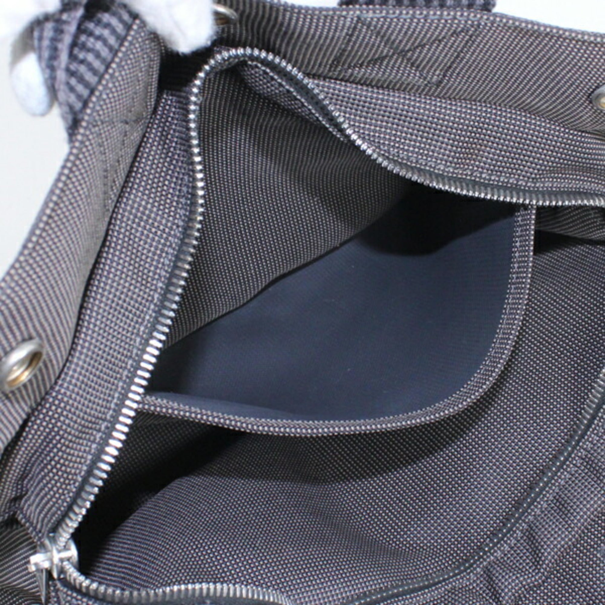Hermes Her Line Gray Canvas Handbag (Pre-Owned)
