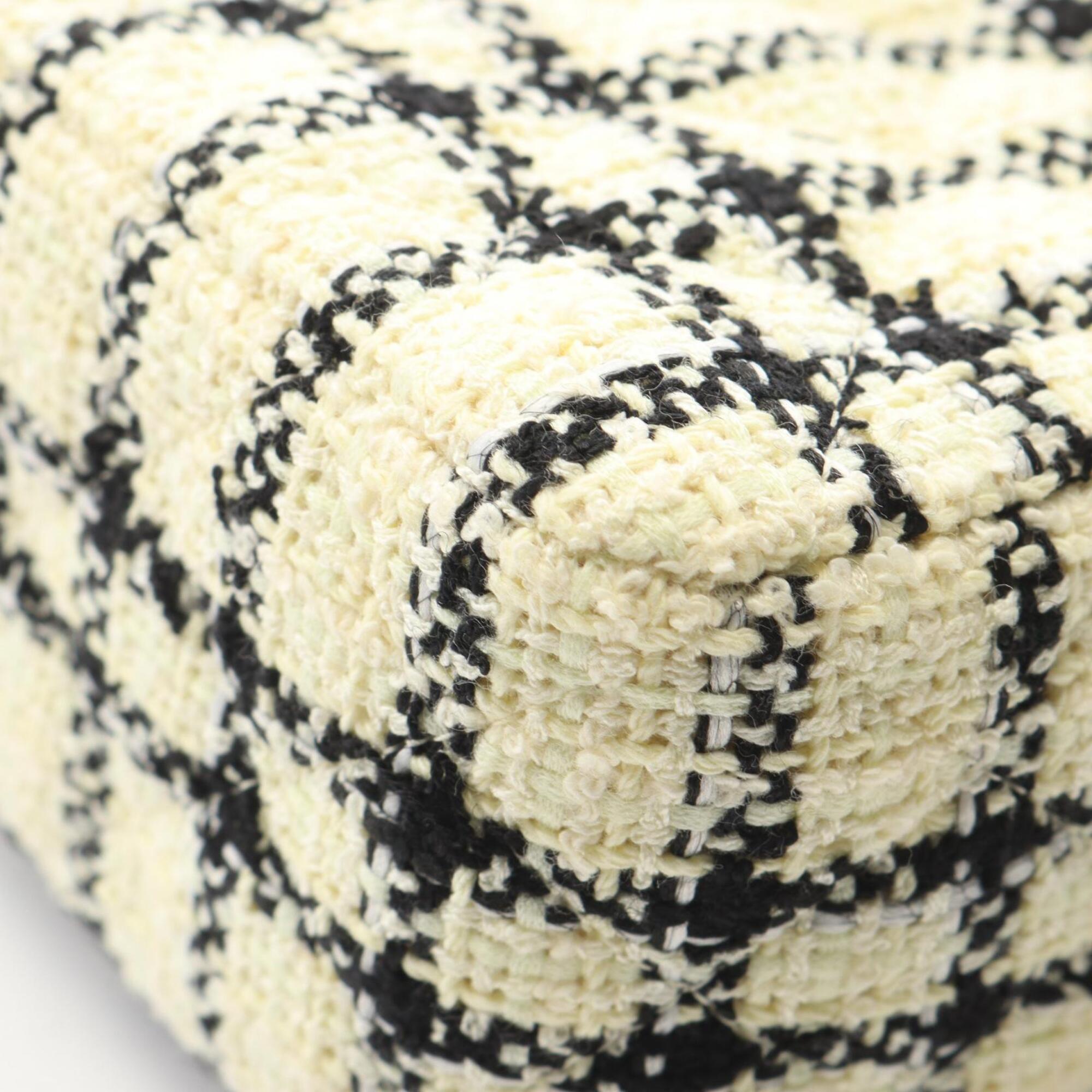 Chanel Black Ivory Fabric Handbag Shoulder Bag (Pre-Owned)
