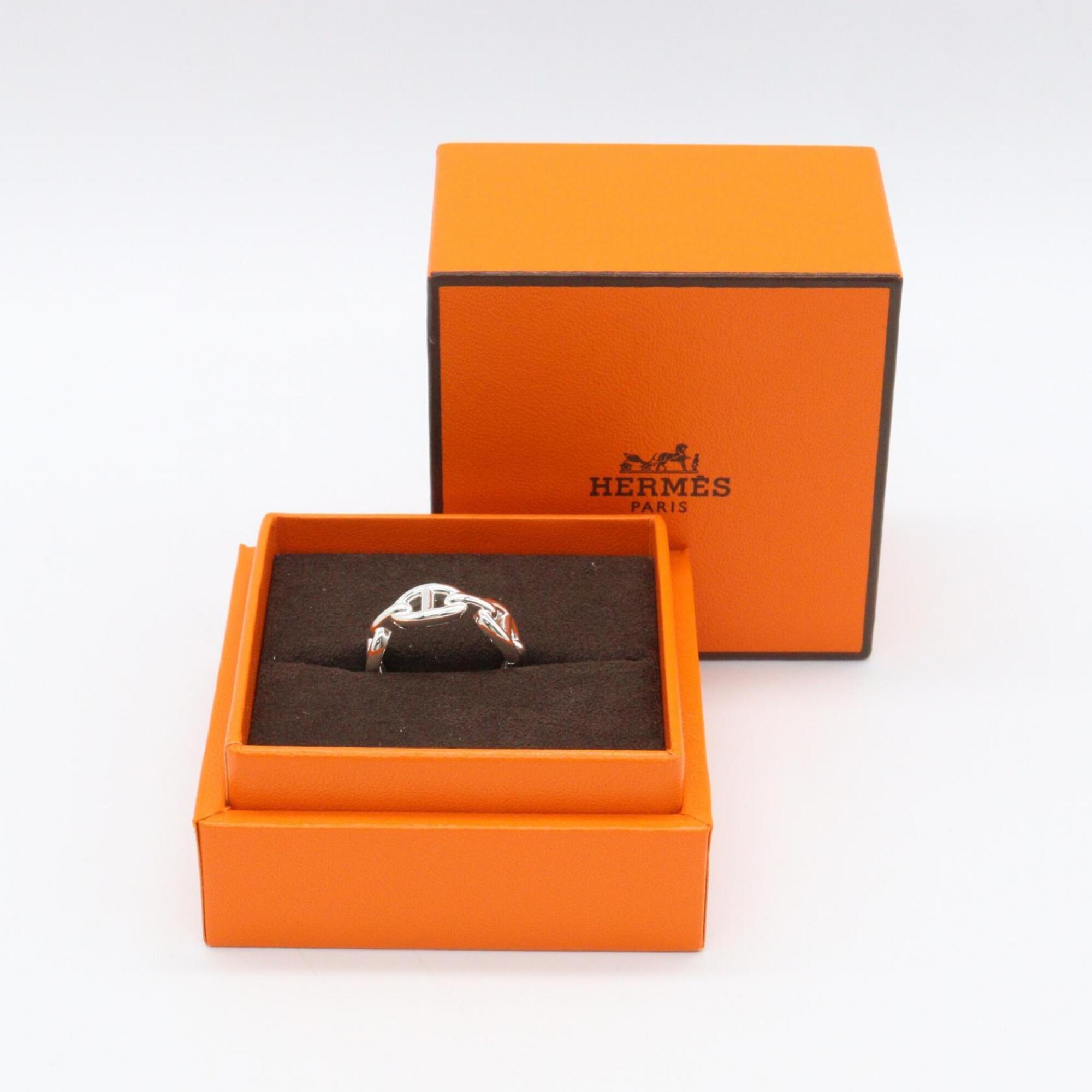 Hermes Silver Silver 925 Band Ring (Pre-Owned)