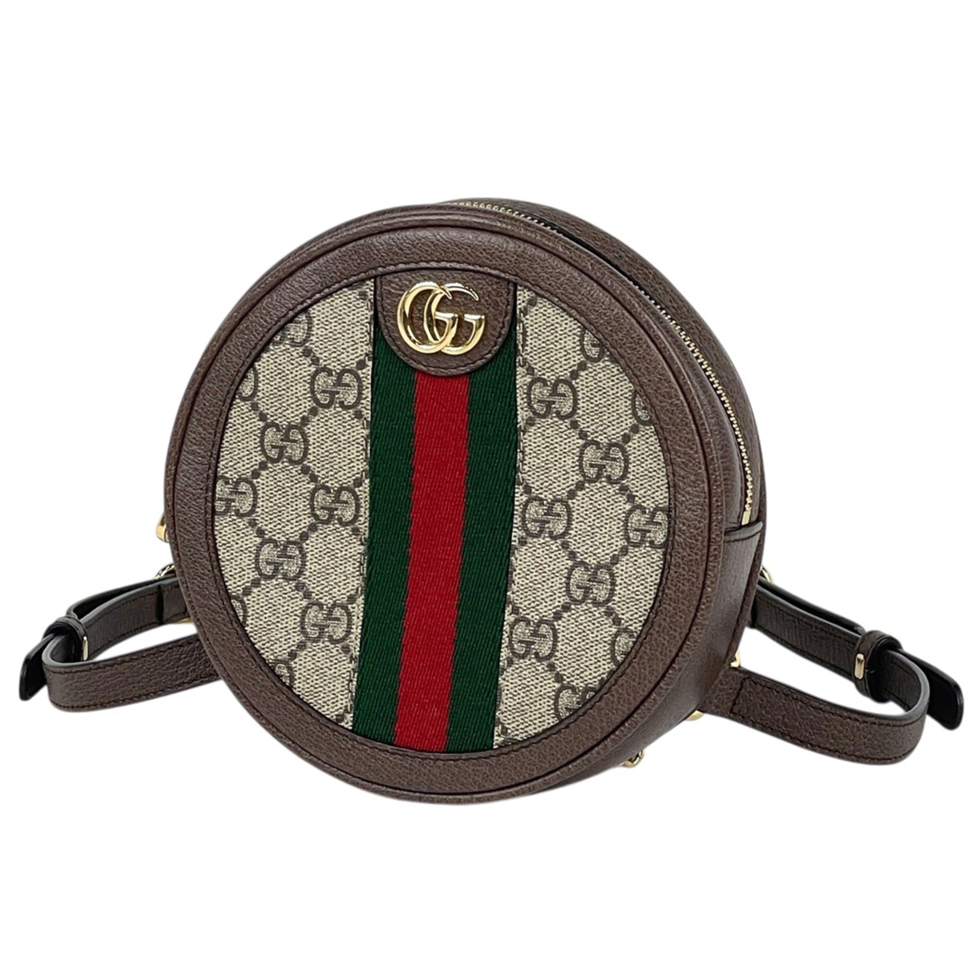 Gucci Sherry Line Brown Coated Canvas Leather Backpack (Pre-Owned)