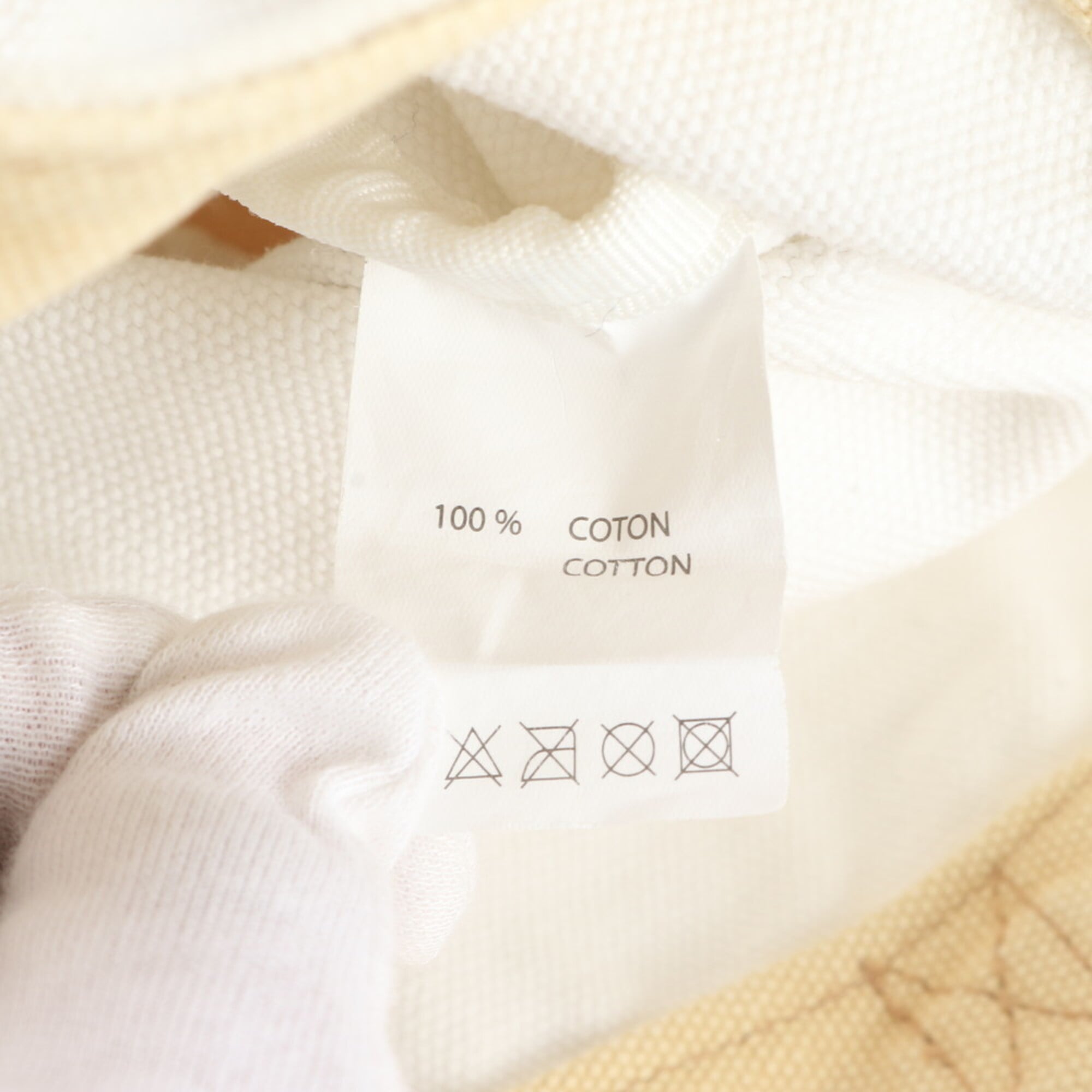 Louis Vuitton Beige White Shoulder Bag Tote Bag (Pre-Owned)