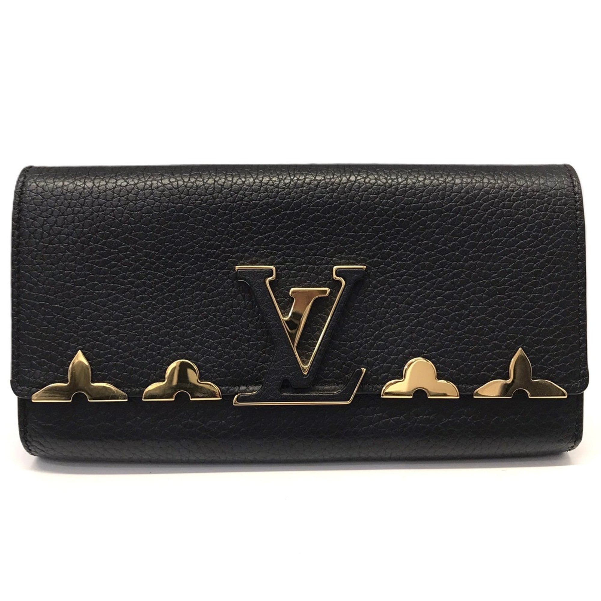 Louis Vuitton Black Leather Coin Purse/Coin Case (Pre-Owned)