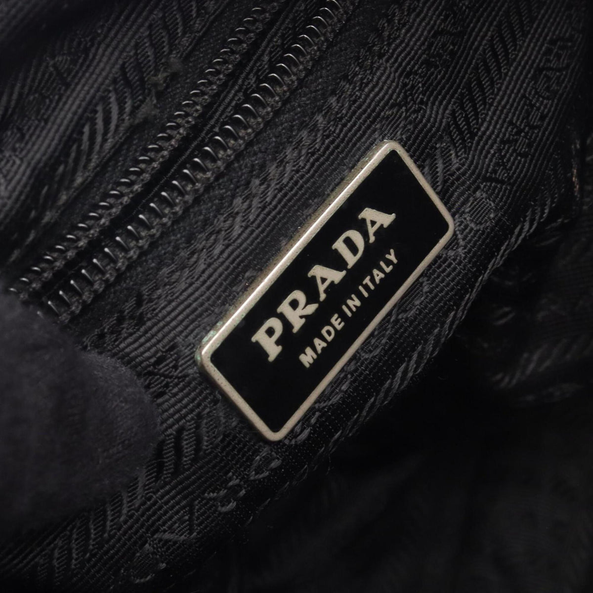 Prada Black Nylon Leather Handbag Shoulder Bag (Pre-Owned)