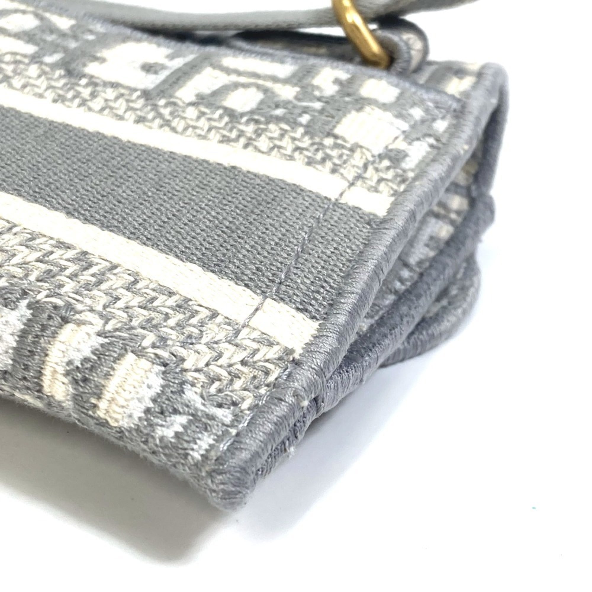 Christian Dior Gray Jacquard Pouch Shoulder Bag (Pre-Owned)